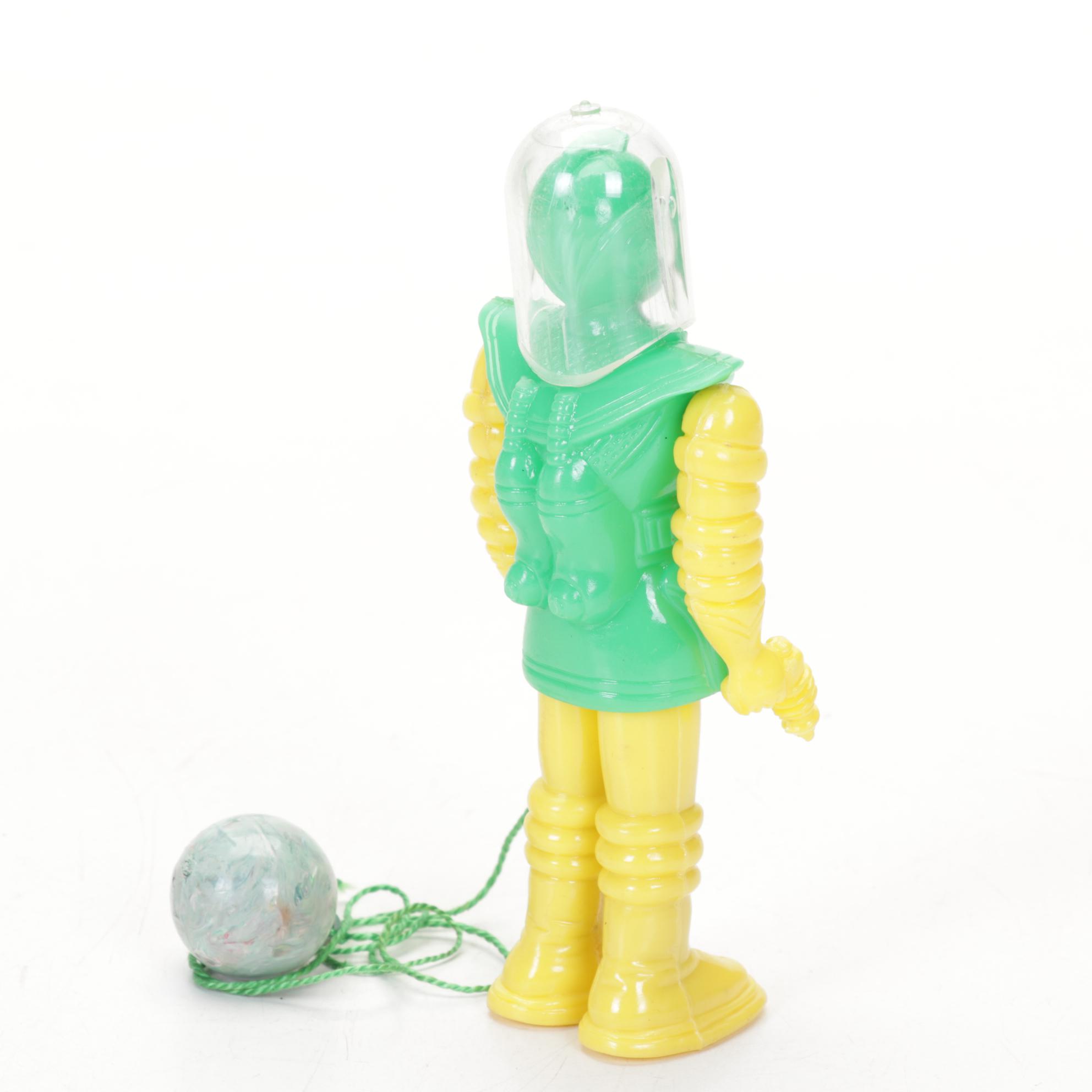 Two Captain Radar Walking Spacemen Toys With Buck Rogers Super Sonic Ray Gun