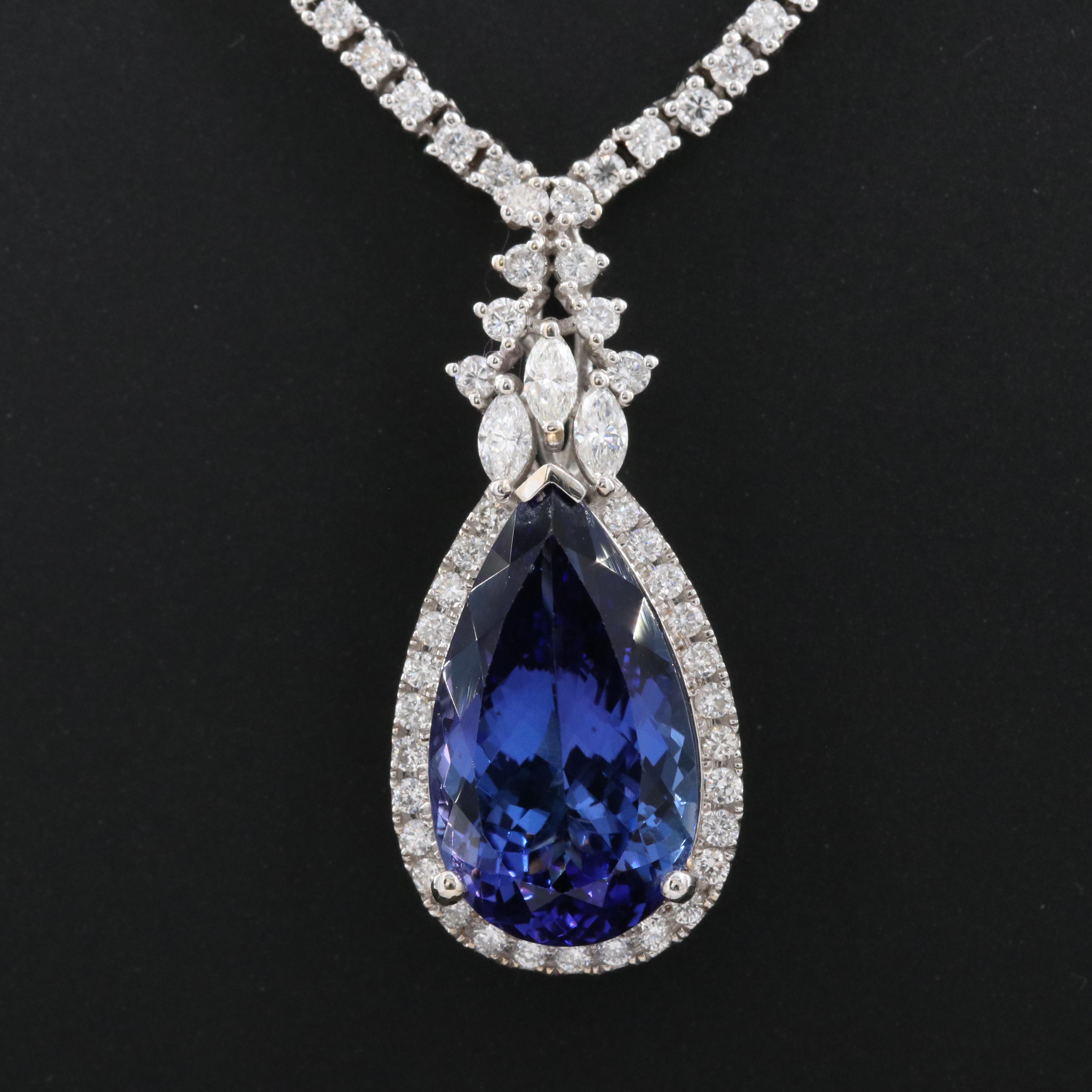 Michael Christoff 18K 8.44 CT Tanzanite and 3.04 CTW Diamond Necklace