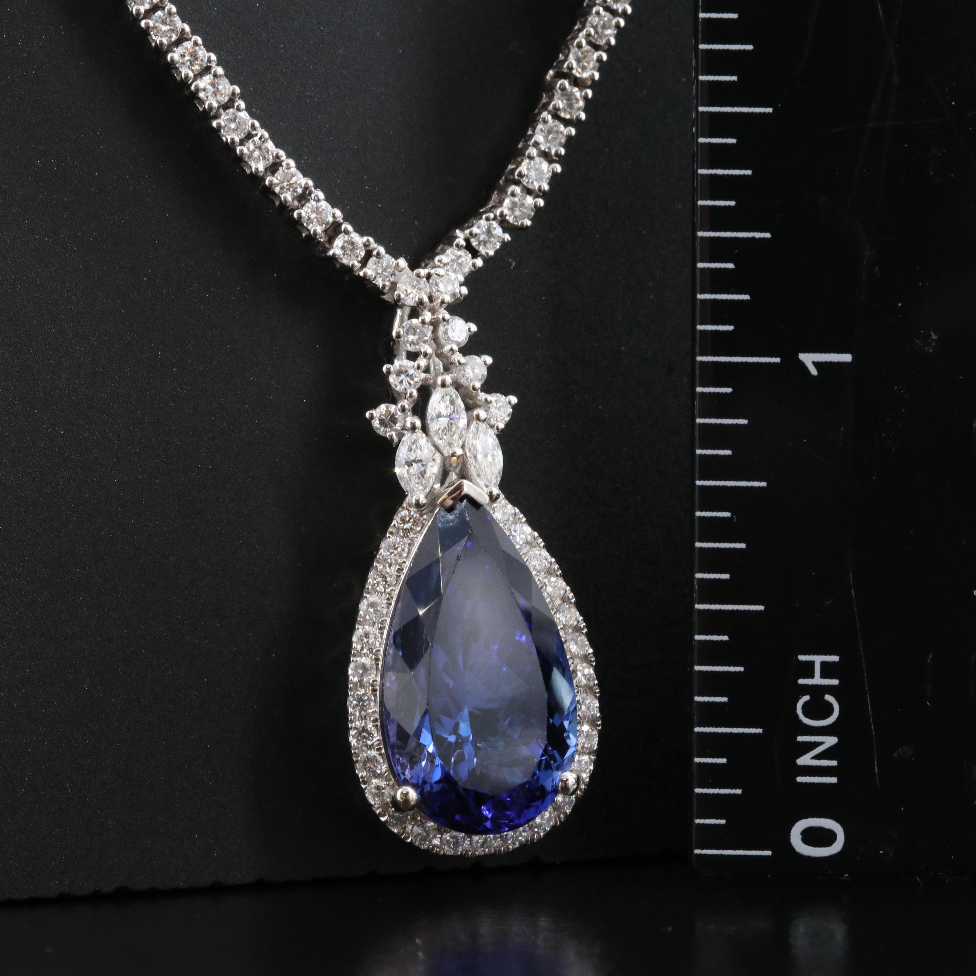 Michael Christoff 18K 8.44 CT Tanzanite and 3.04 CTW Diamond Necklace