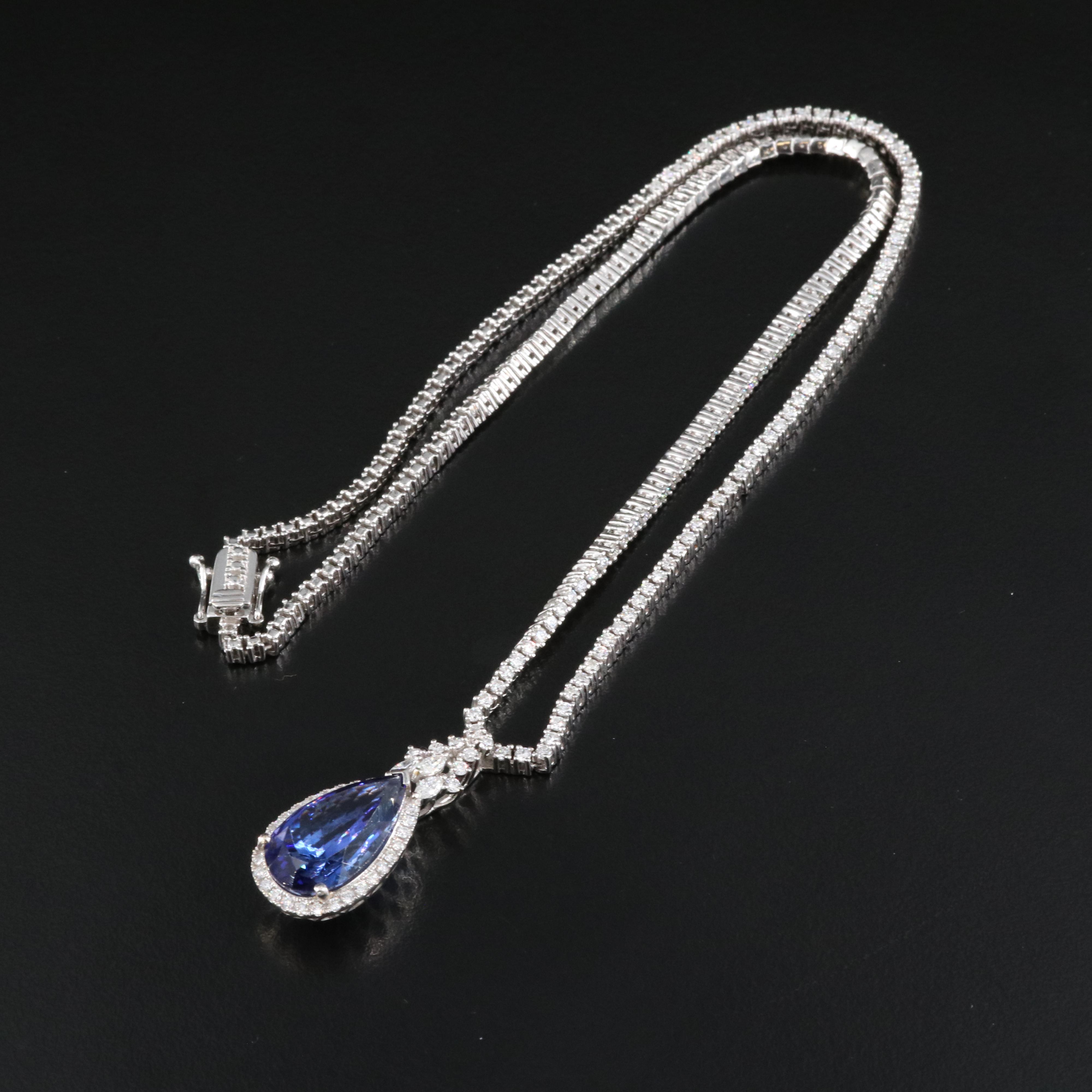 Michael Christoff 18K 8.44 CT Tanzanite and 3.04 CTW Diamond Necklace