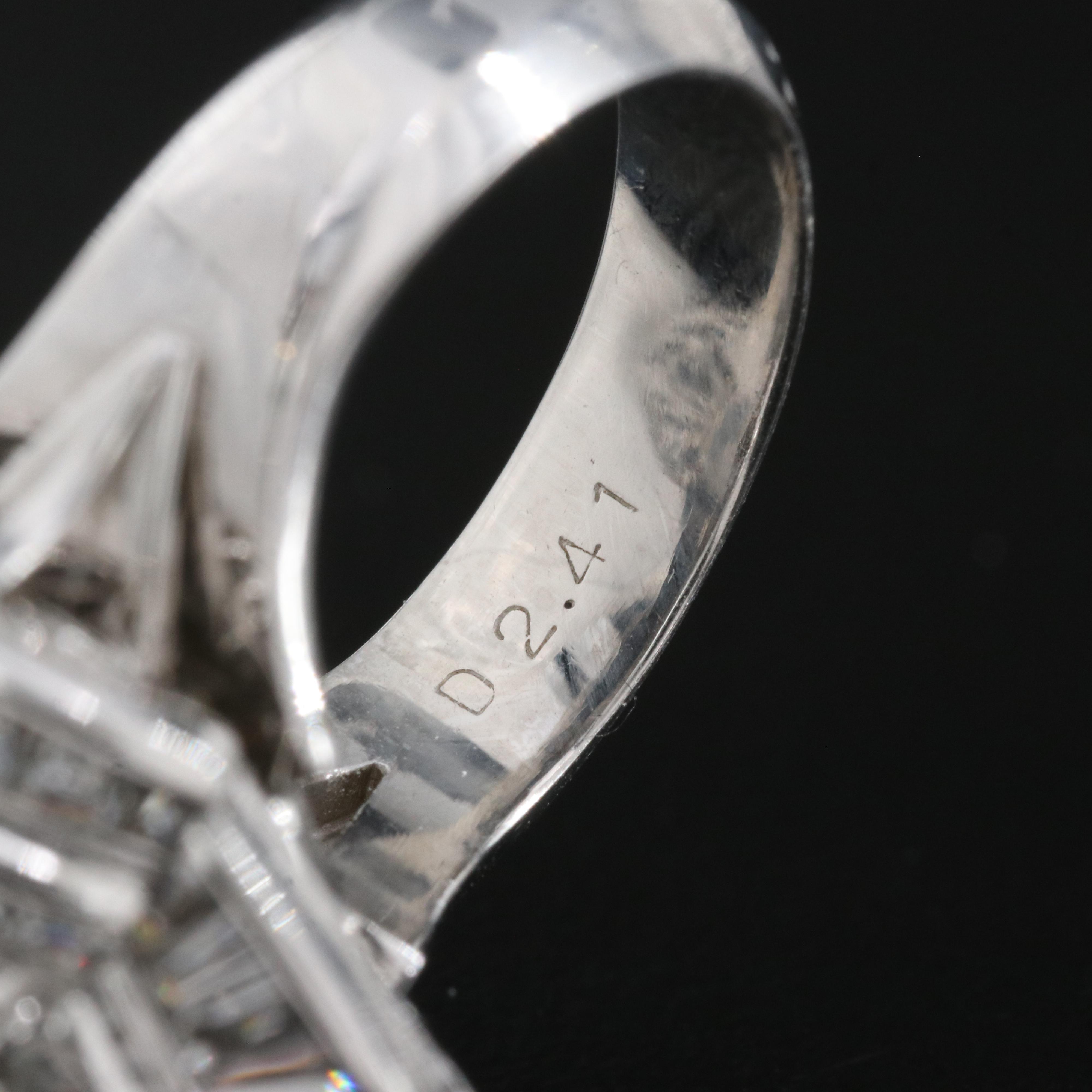 1950s Platinum 5.39 CTW Diamond Tiered Ring with Fancy Brownish Orange Center