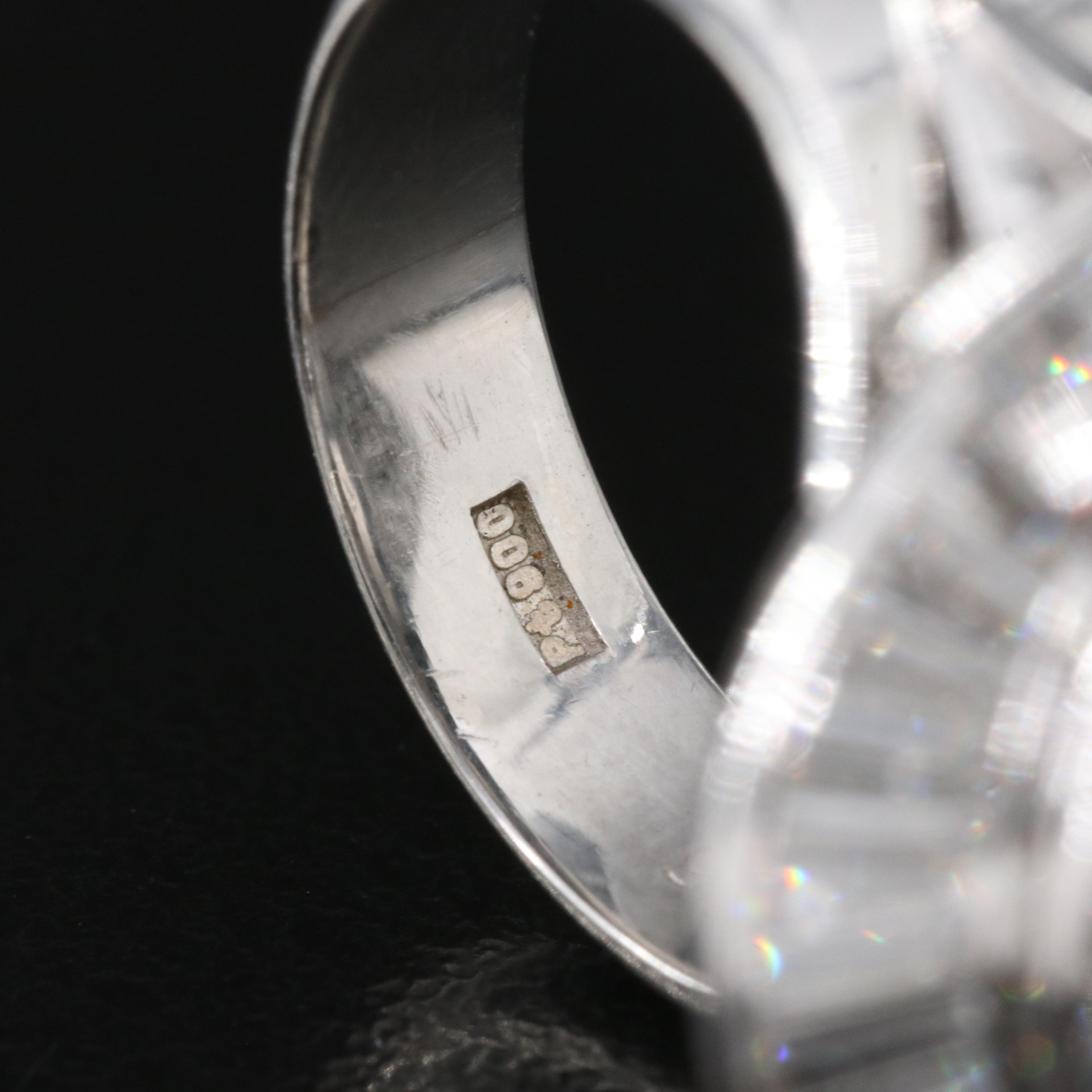 1950s Platinum 5.39 CTW Diamond Tiered Ring with Fancy Brownish Orange Center