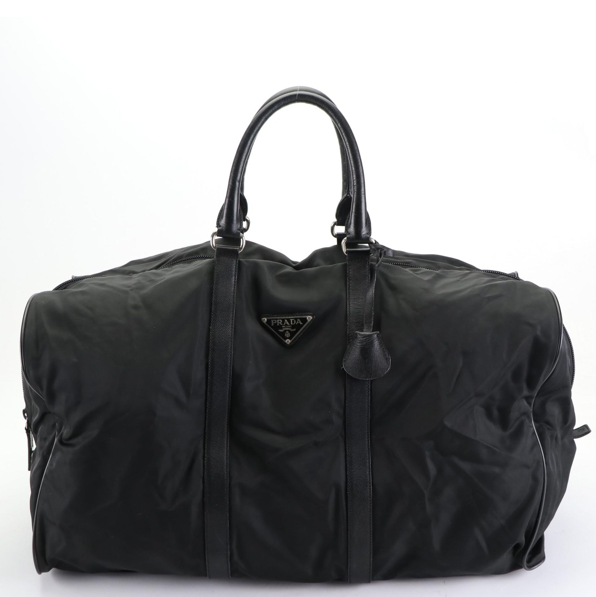 Prada Duffle Bag in Tessuto Nylon and Saffiano Leather