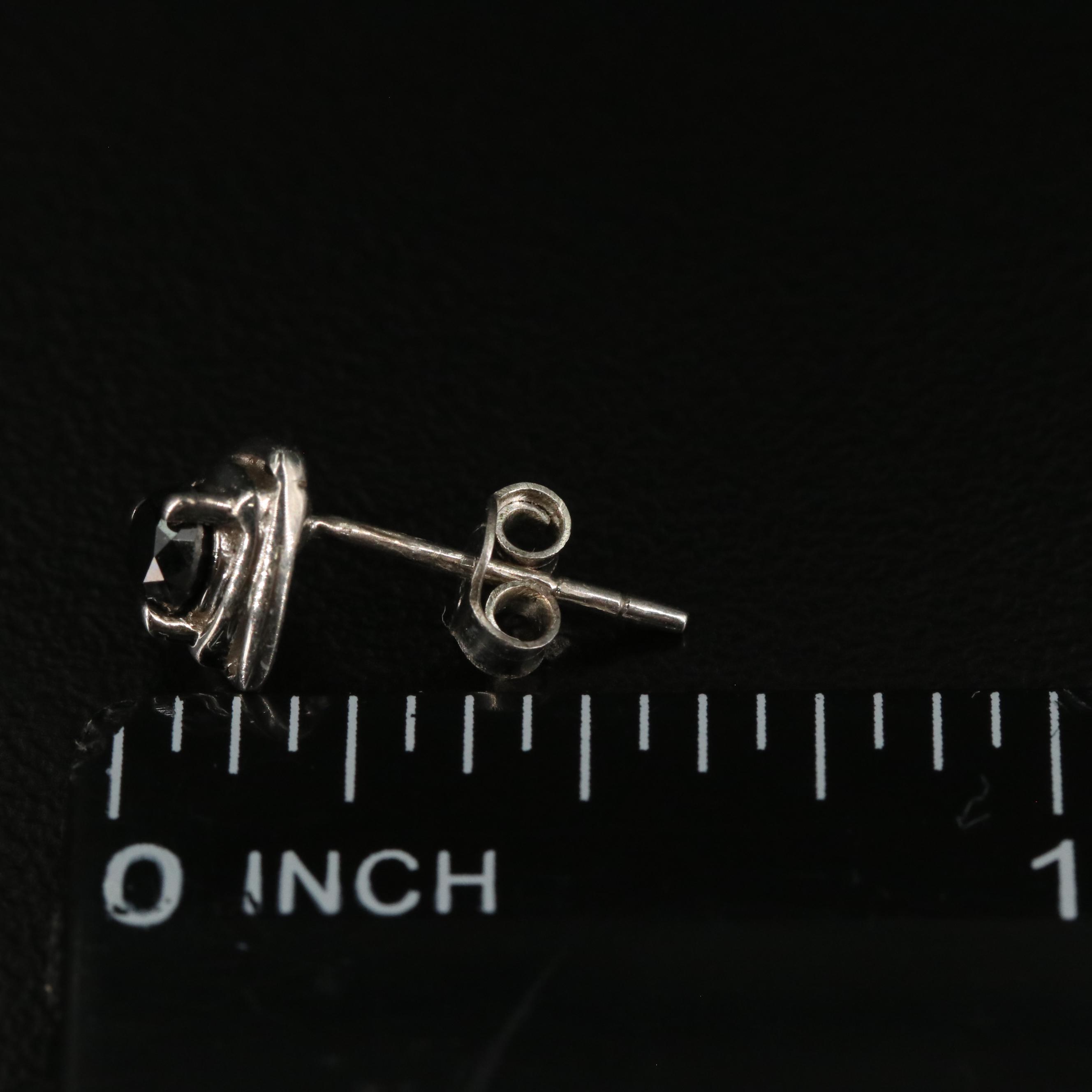 Sterling Diamond Stud Earrings