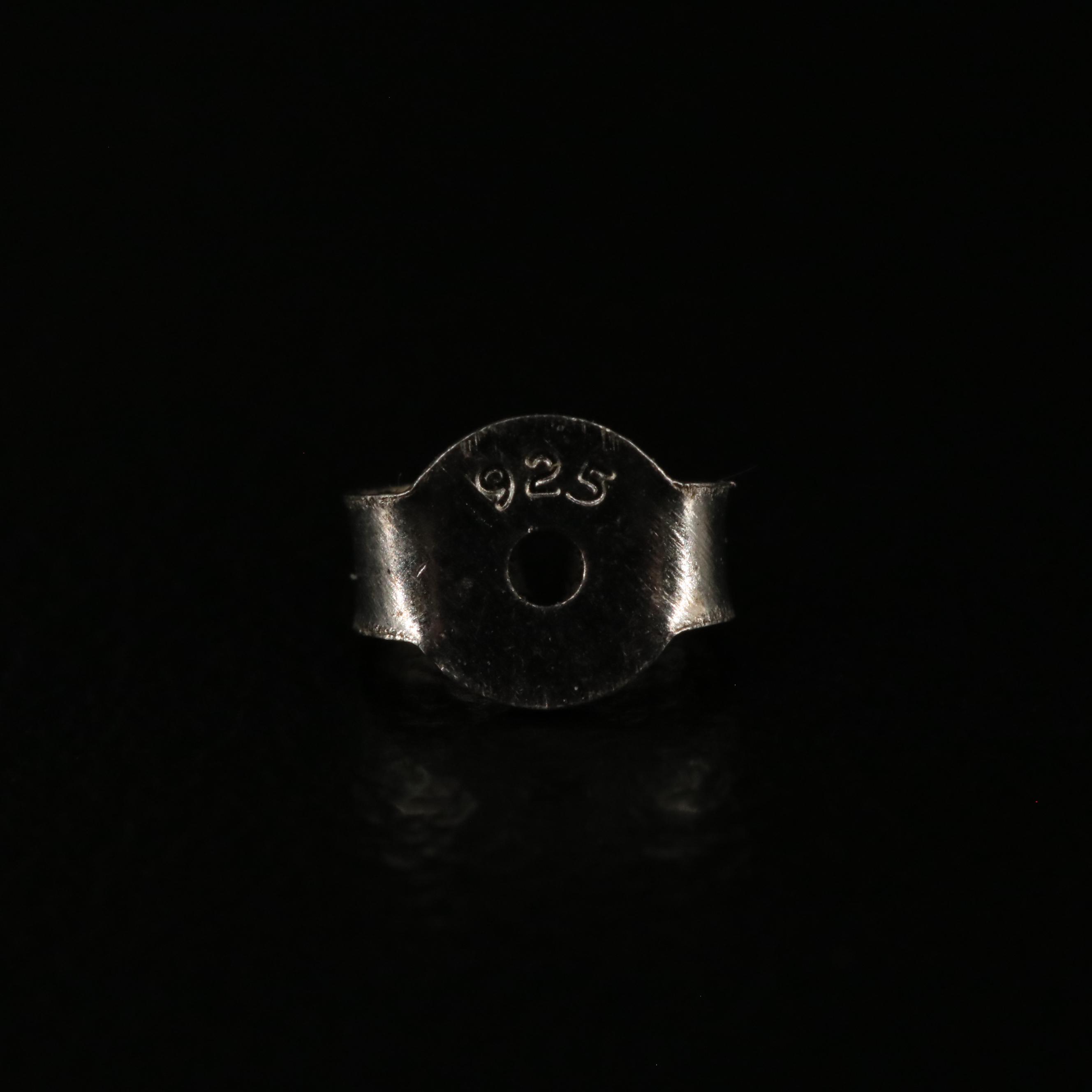 Sterling Diamond Stud Earrings