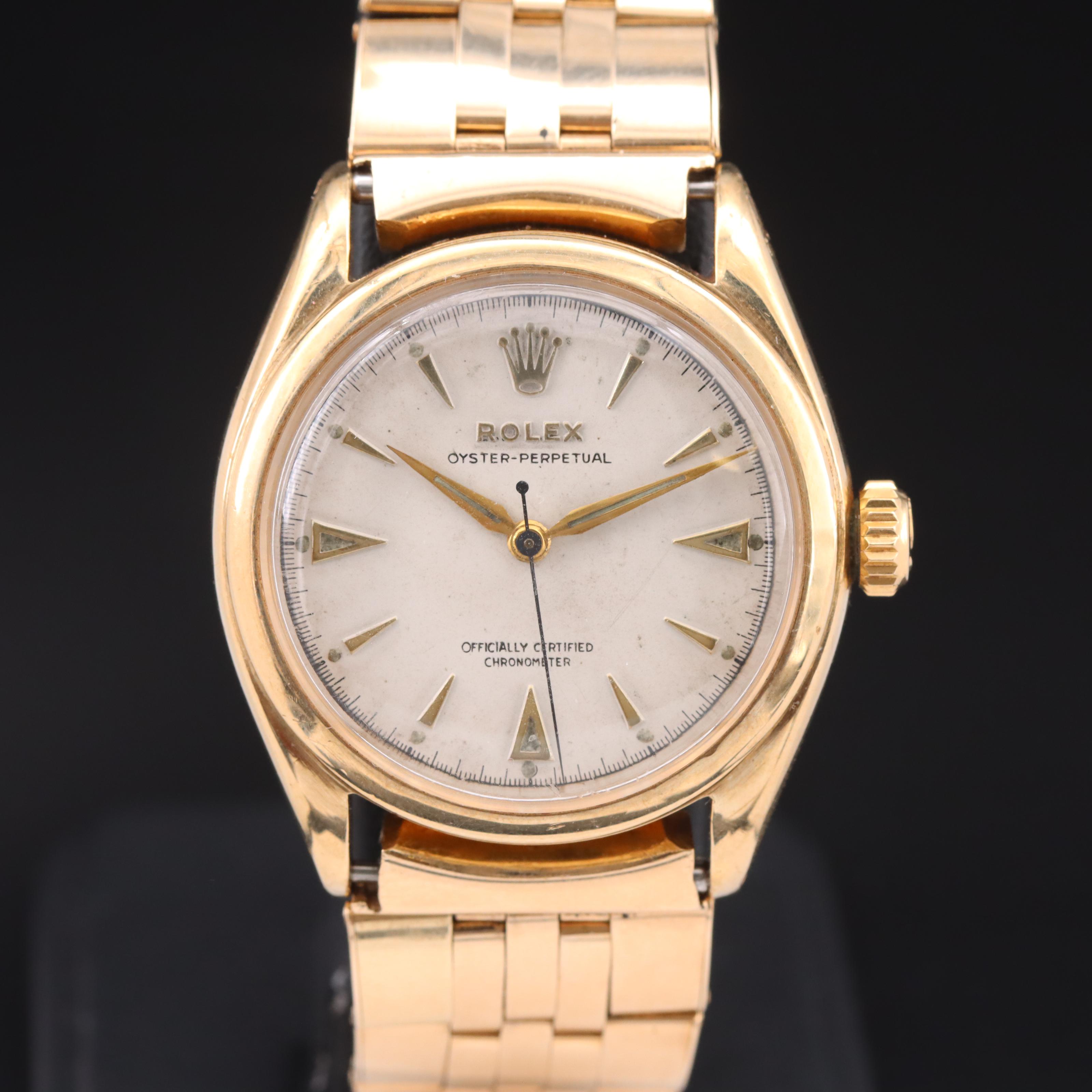 1951 Rolex Oyster Perpetual 9K Watch with 14K Bracelet
