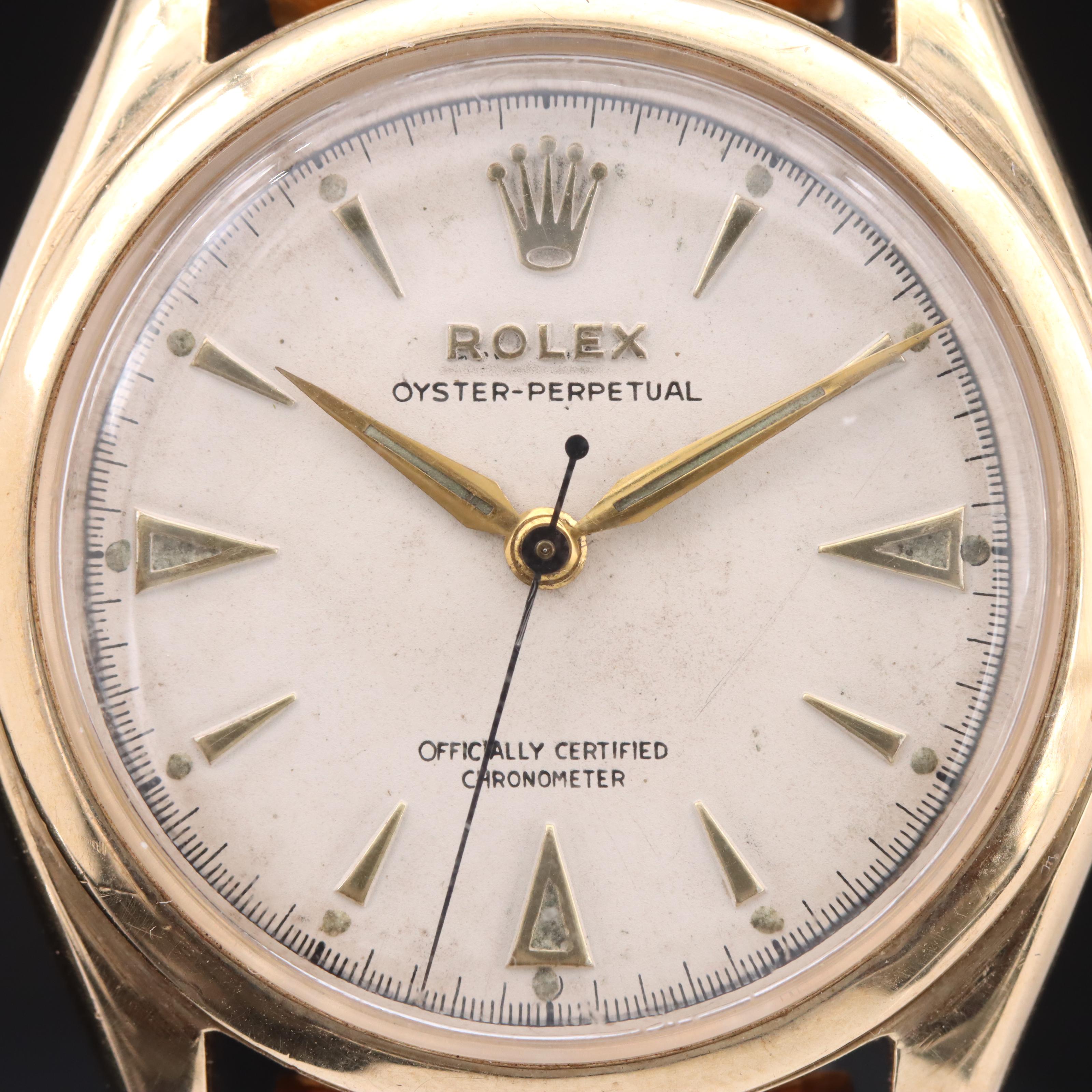 1951 Rolex Oyster Perpetual 9K Watch with 14K Bracelet