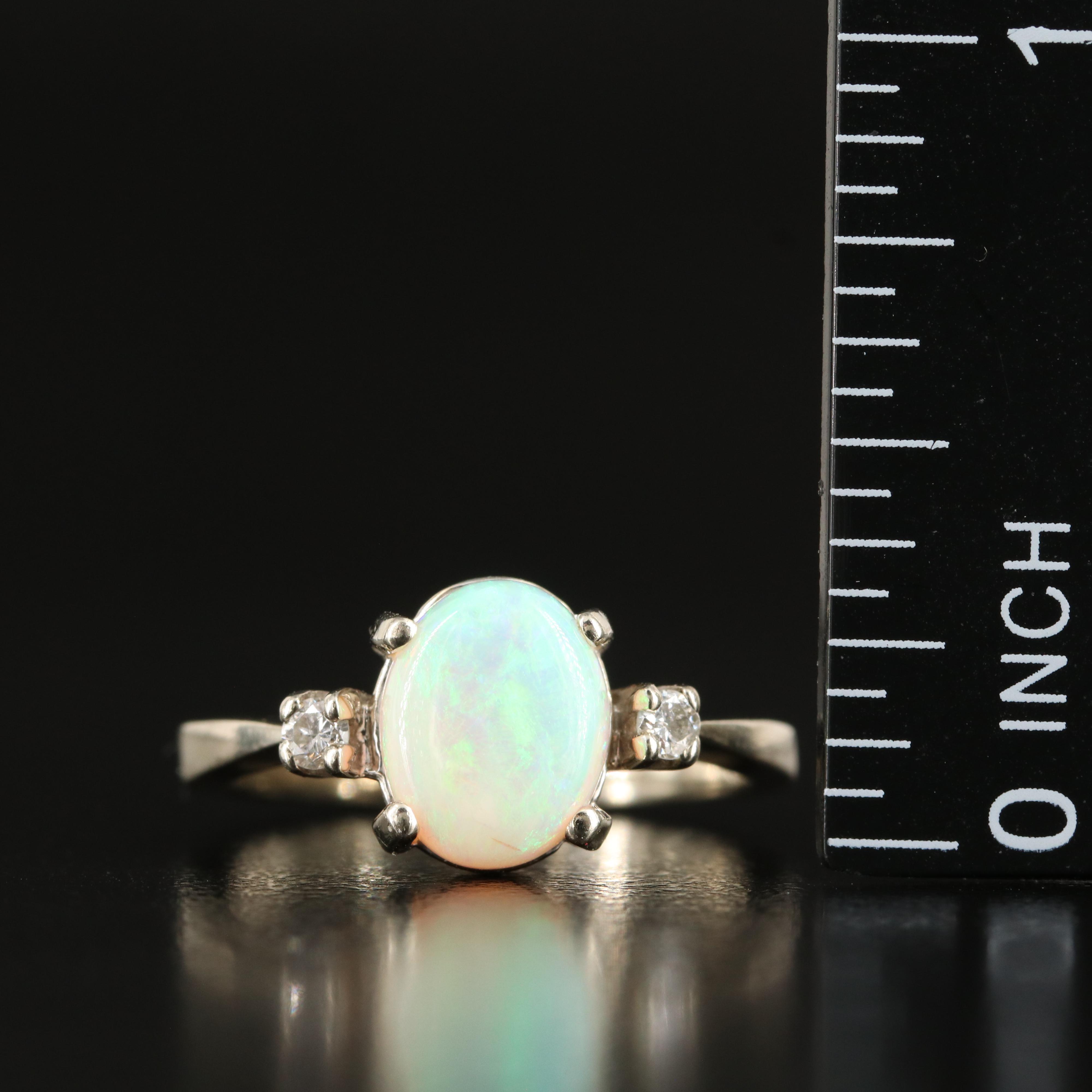 10K Opal and Diamond Ring
