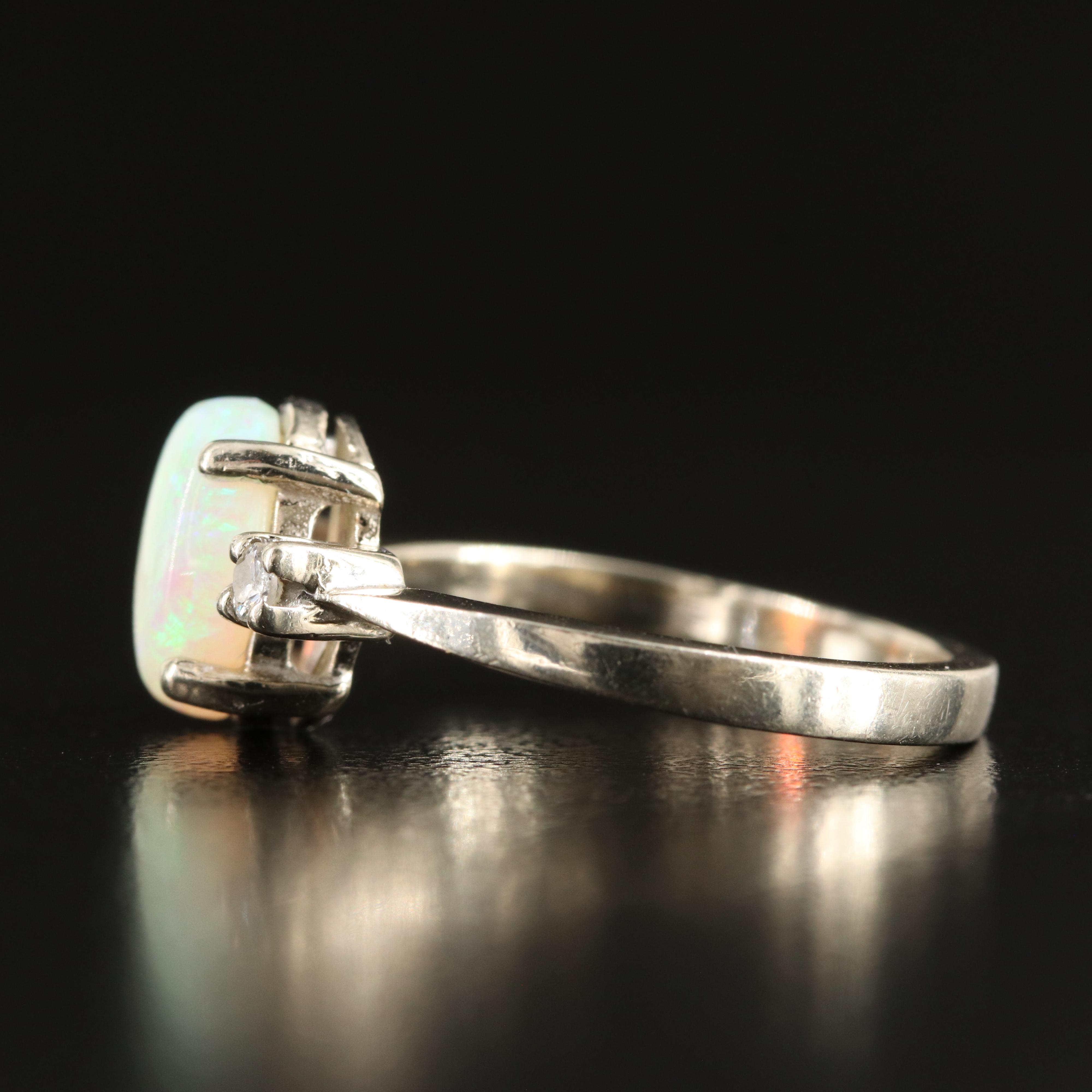 10K Opal and Diamond Ring