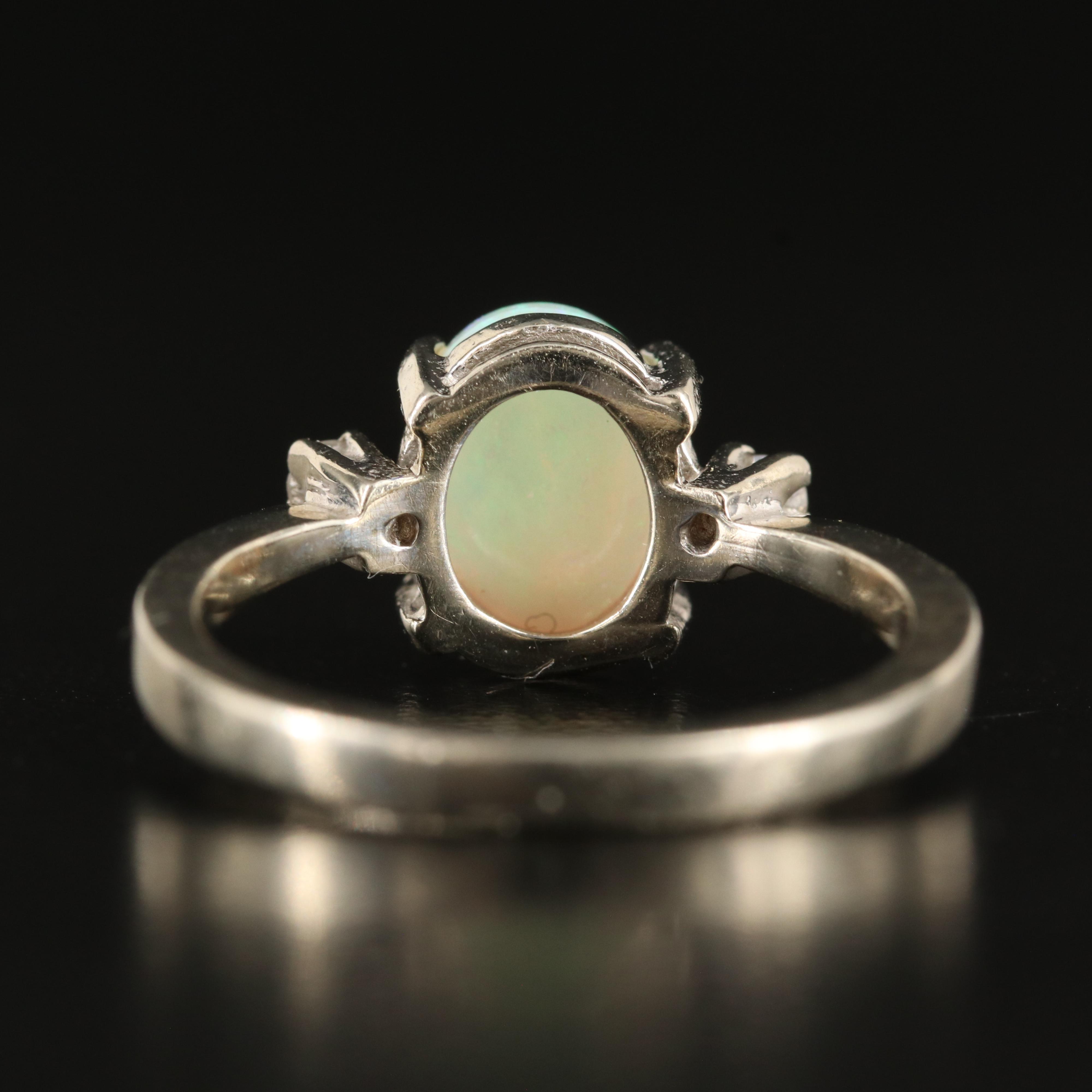 10K Opal and Diamond Ring