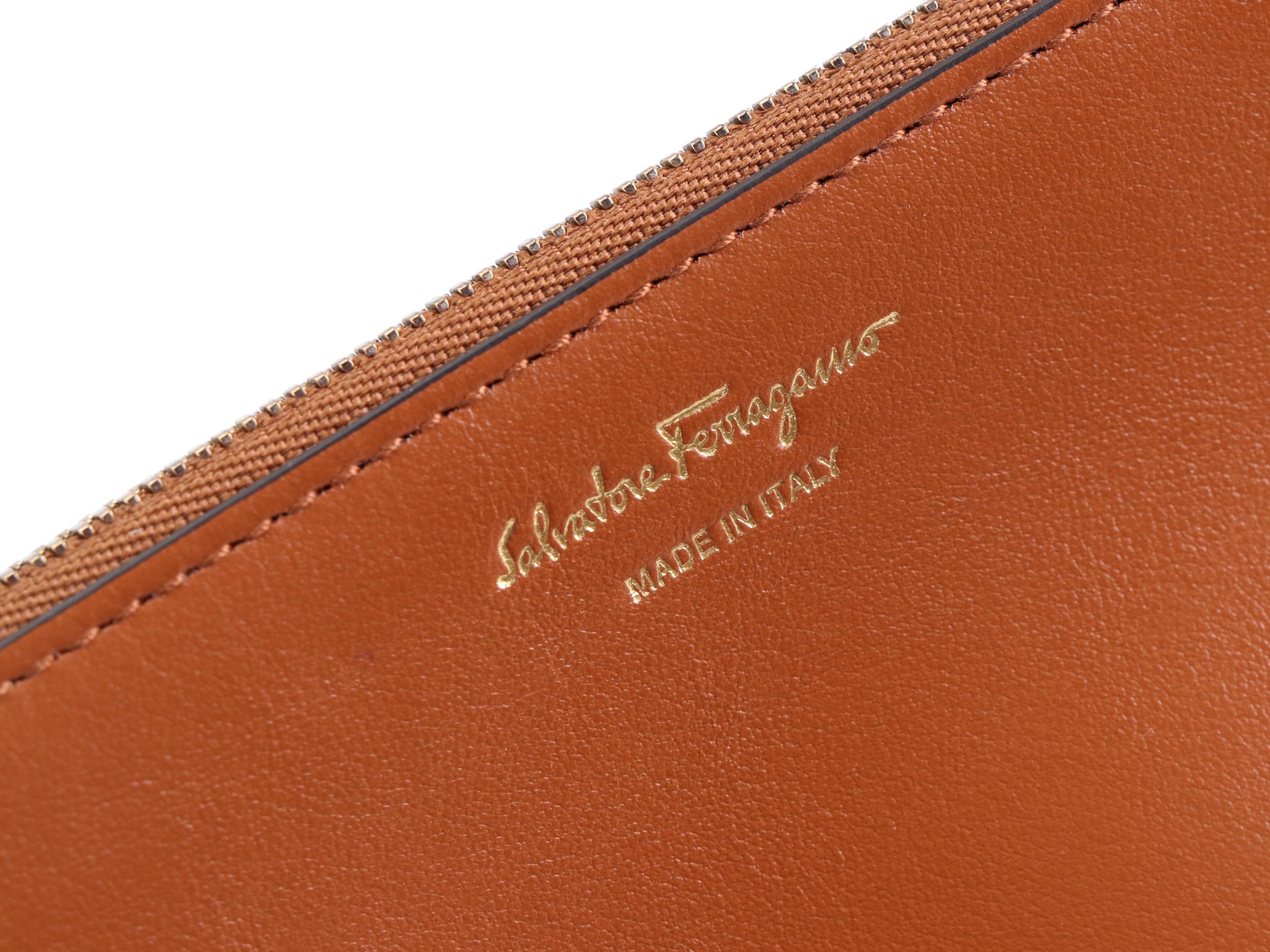 Salvatore Ferragamo Gancini Nylon Print and Leather Travel Tote with Zip Pouch