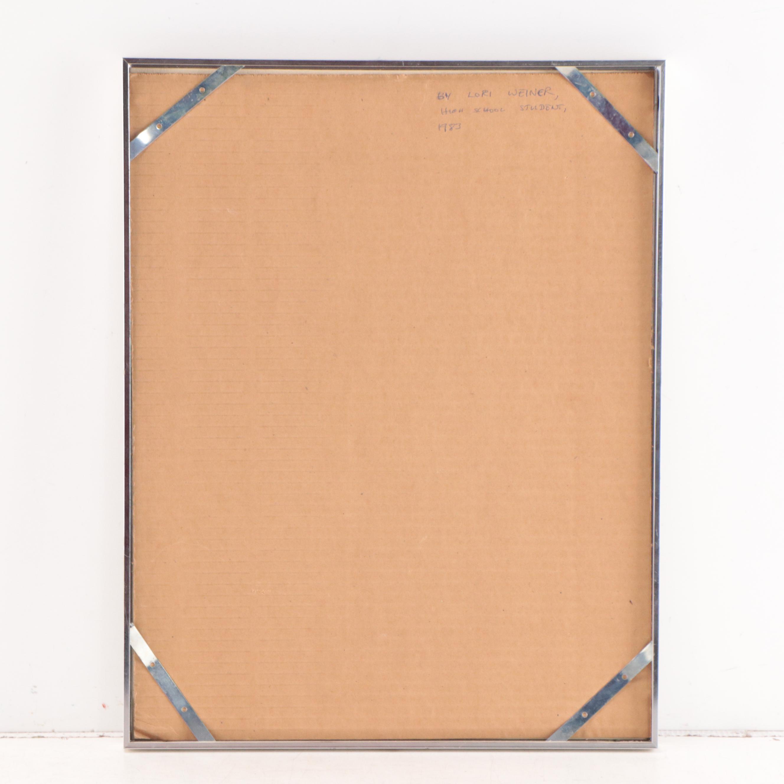 Lori Weiner Graphite Drawing of a Pig, 1983