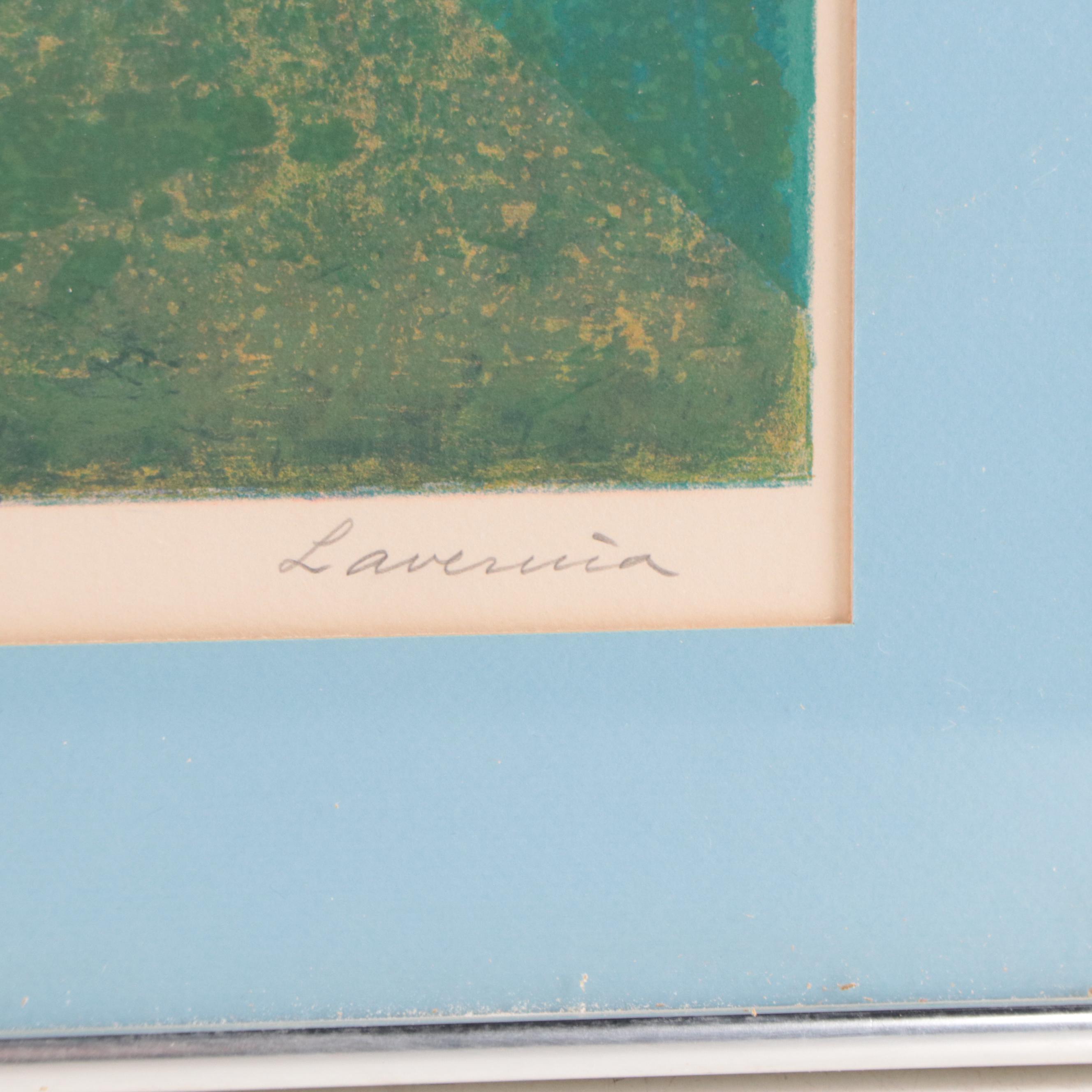 Angelina Lavernia Floral Still Life Color Lithographs, Mid-20th Century