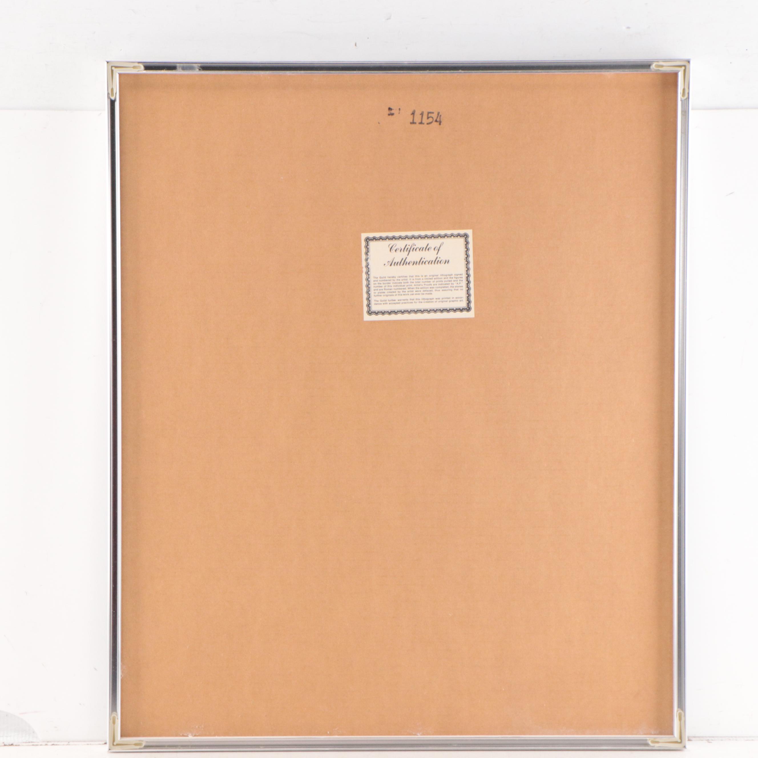 Angelina Lavernia Floral Still Life Color Lithographs, Mid-20th Century