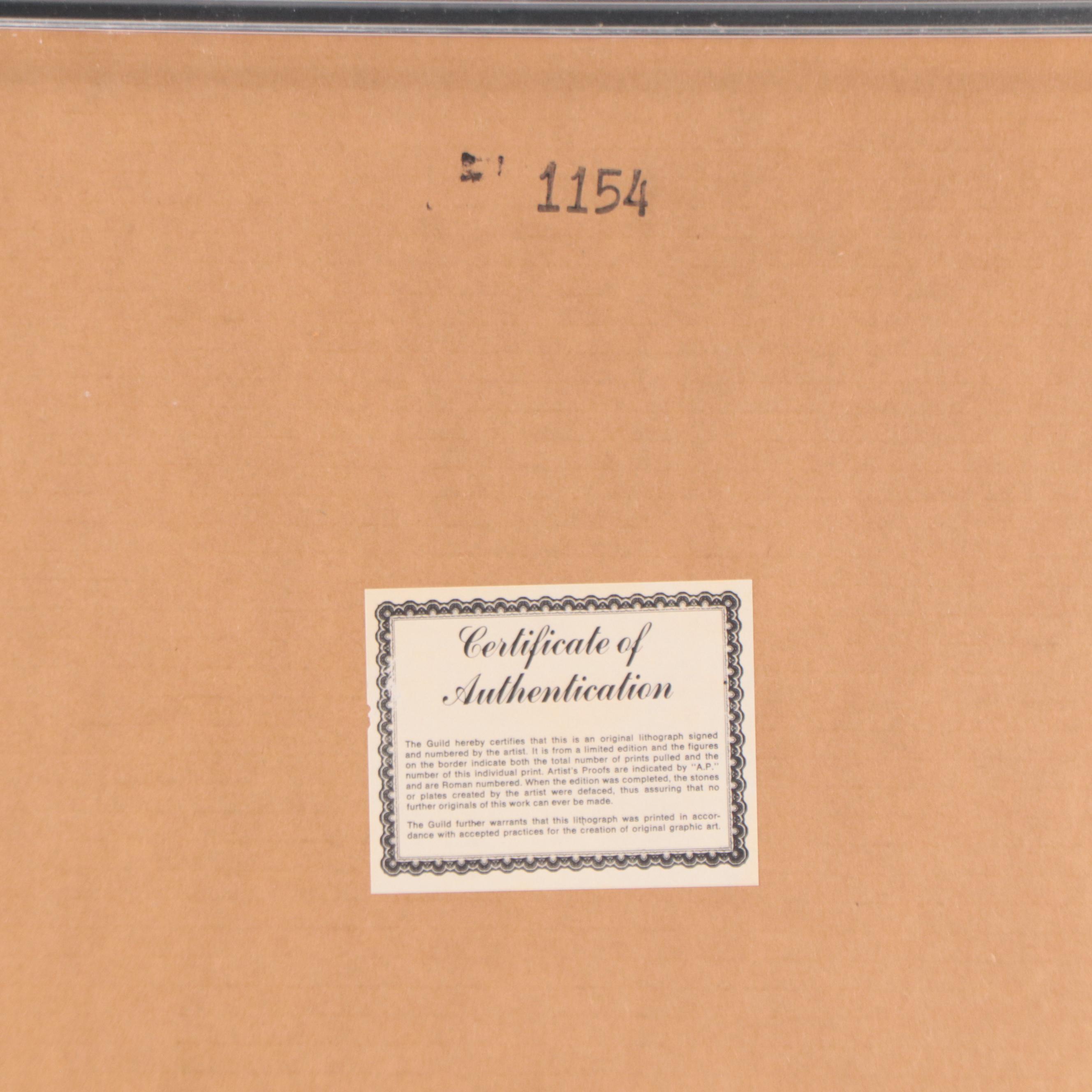 Angelina Lavernia Floral Still Life Color Lithographs, Mid-20th Century