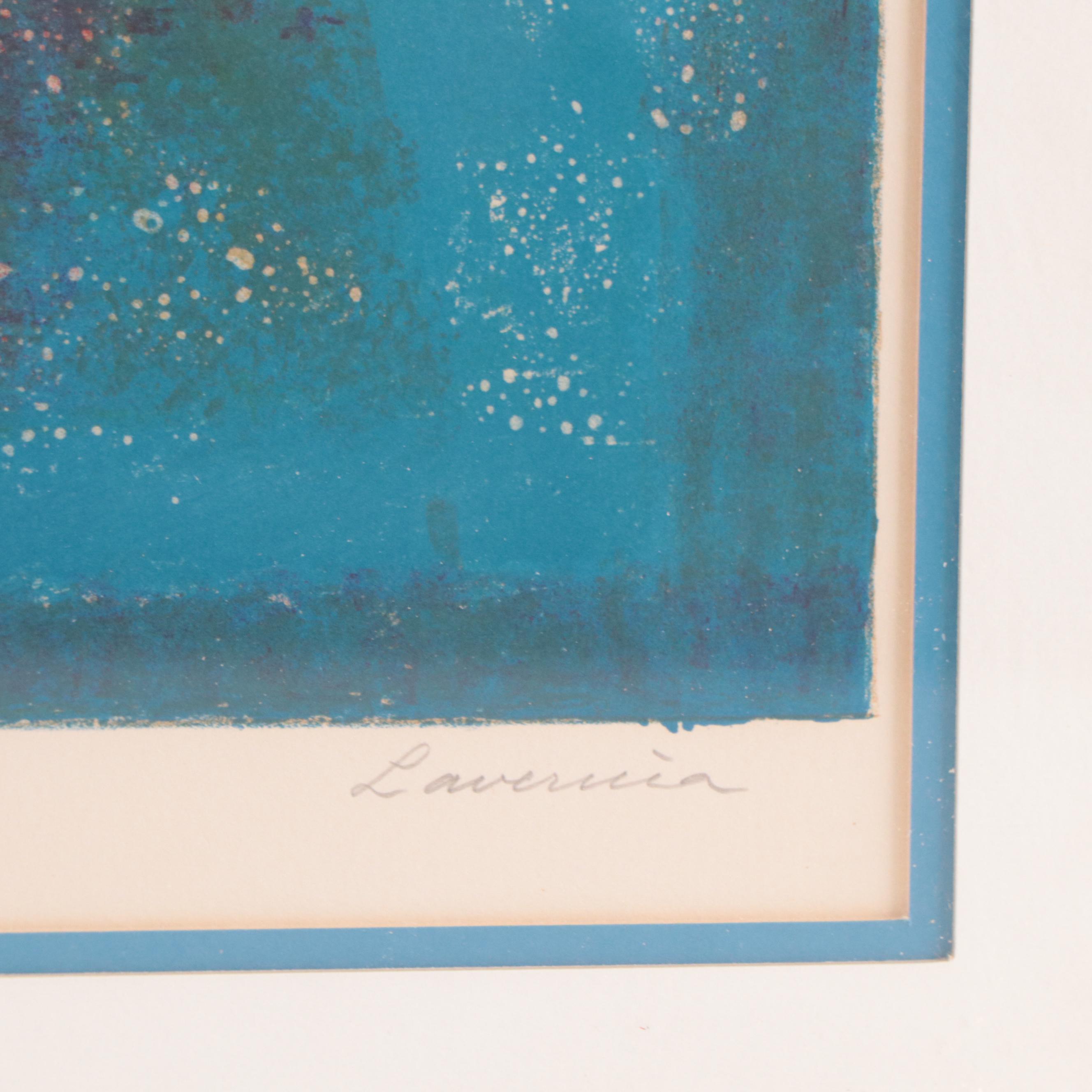 Angelina Lavernia Floral Still Life Color Lithographs, Mid-20th Century