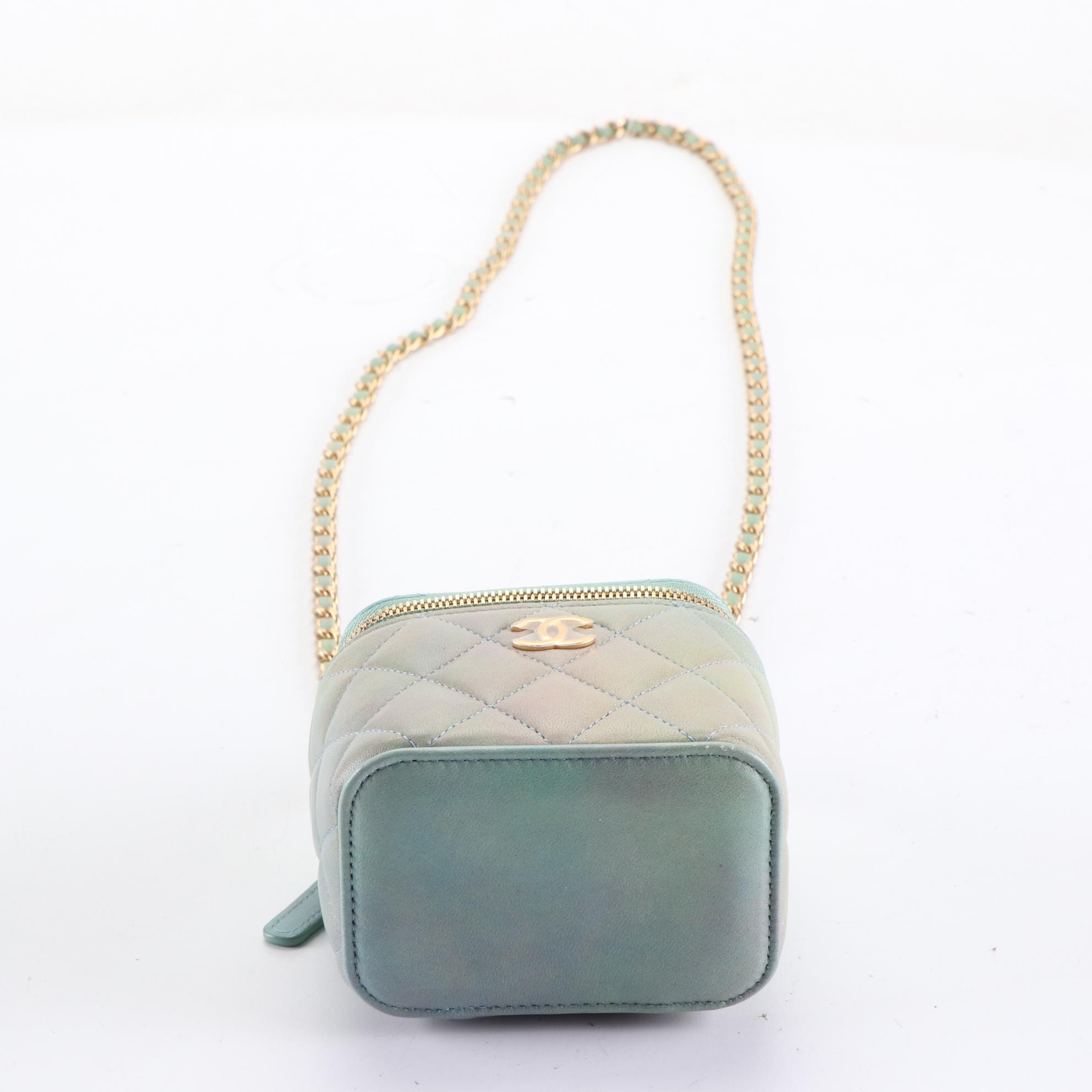 Chanel Mini Vanity Top Handle Bag in Quilted Lambskin Leather