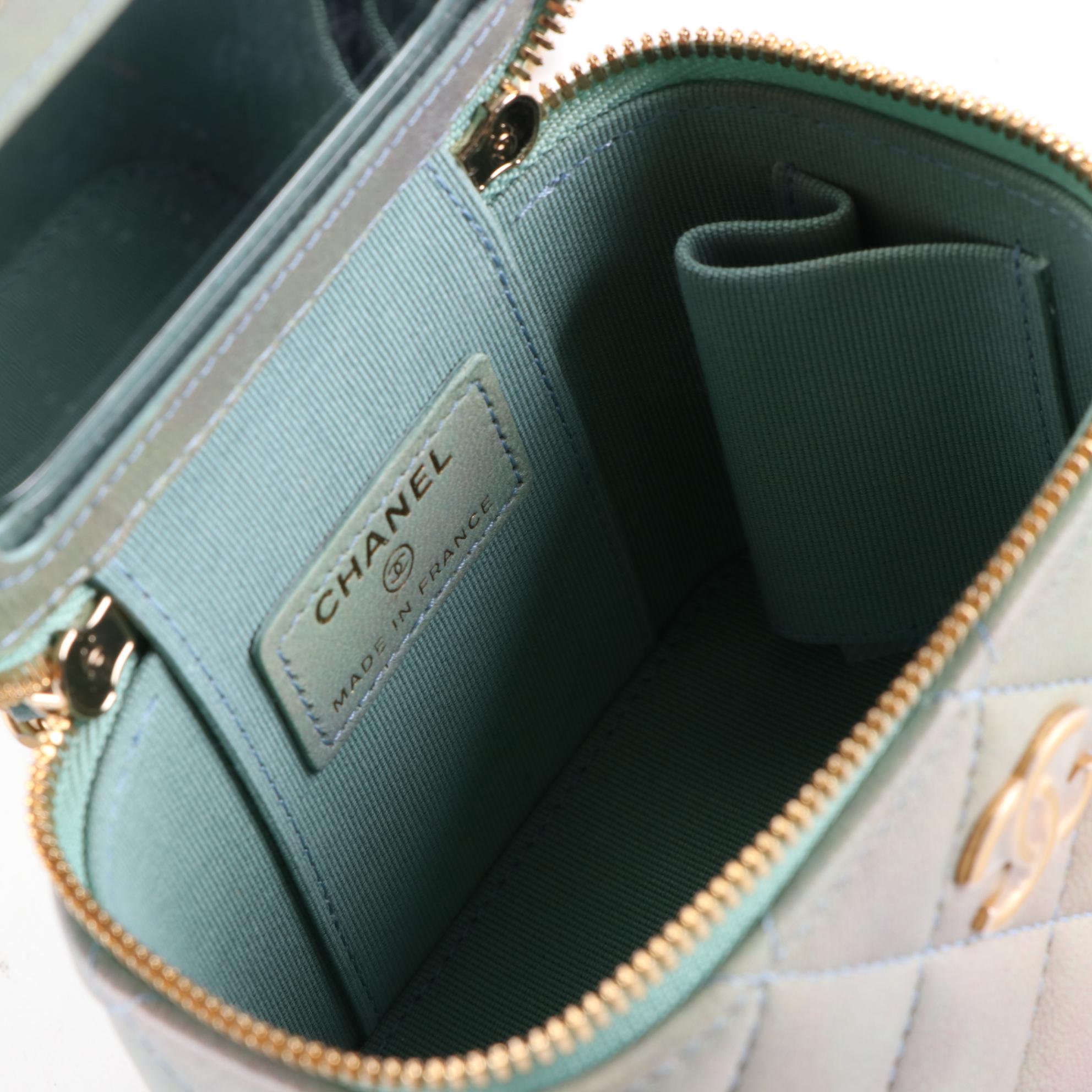 Chanel Mini Vanity Top Handle Bag in Quilted Lambskin Leather