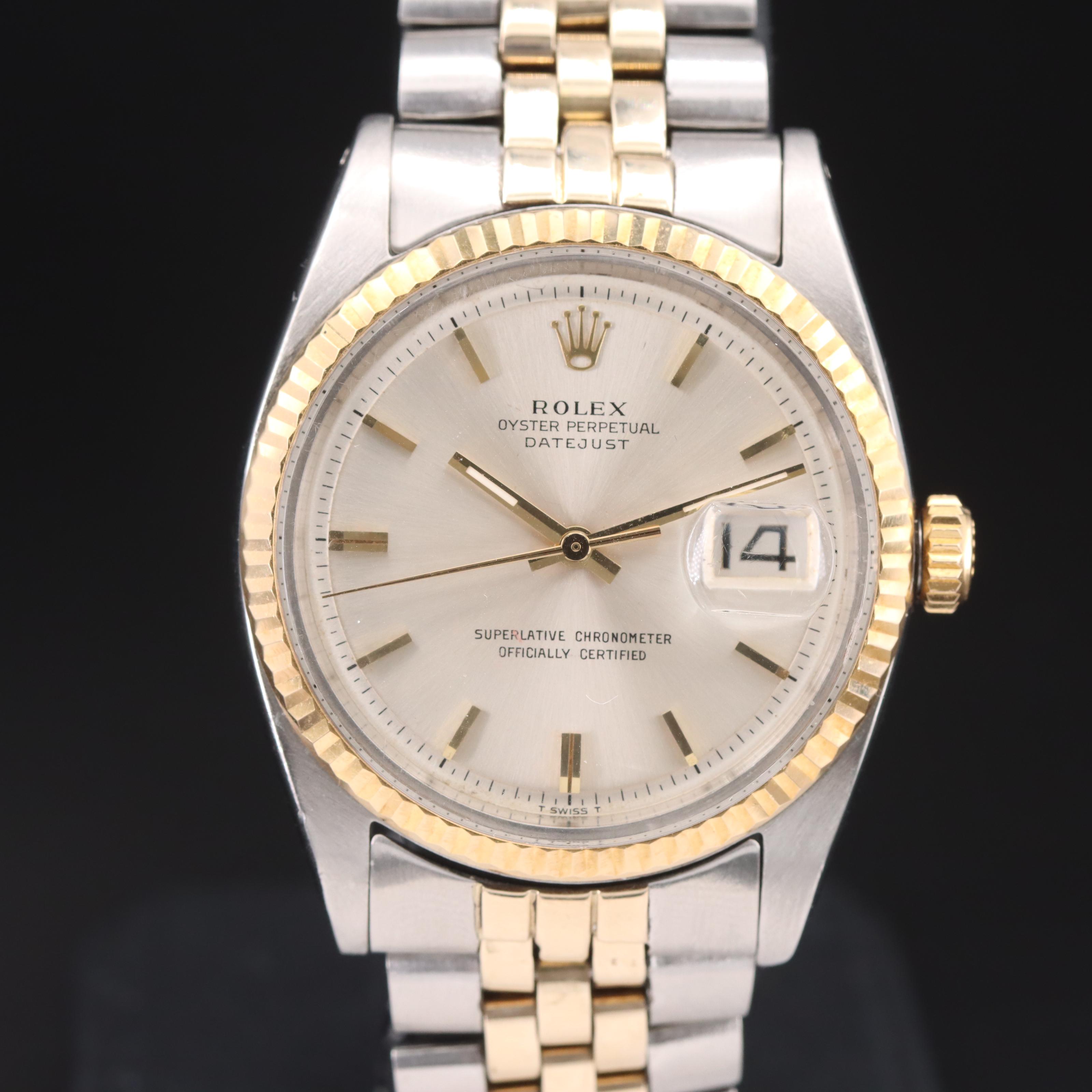 1966 Rolex 14K and Stainless Steel Datejust Watch