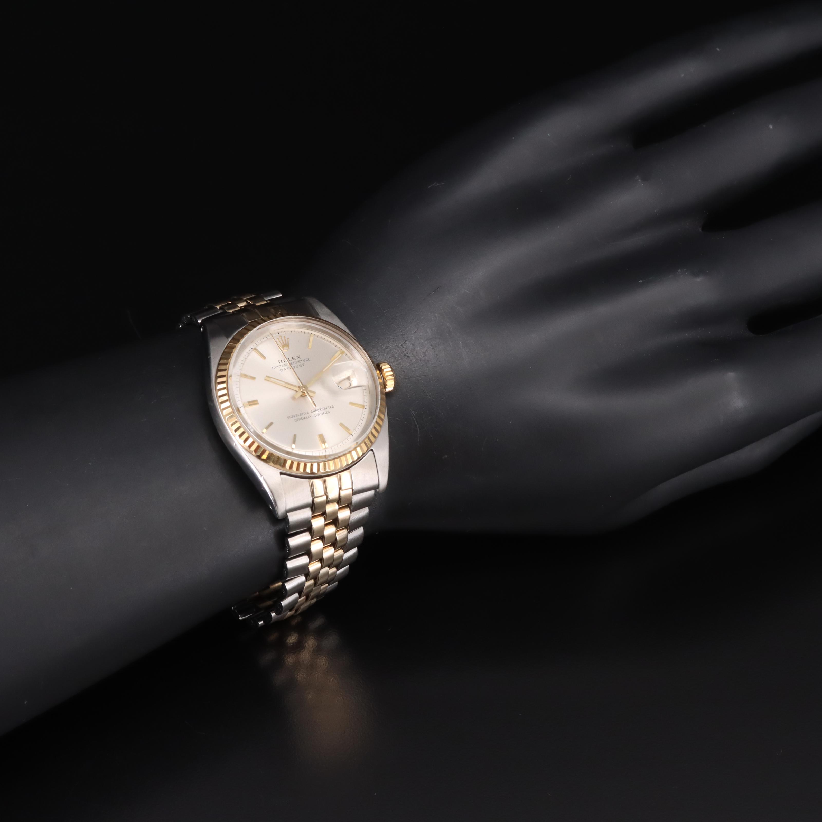 1966 Rolex 14K and Stainless Steel Datejust Watch