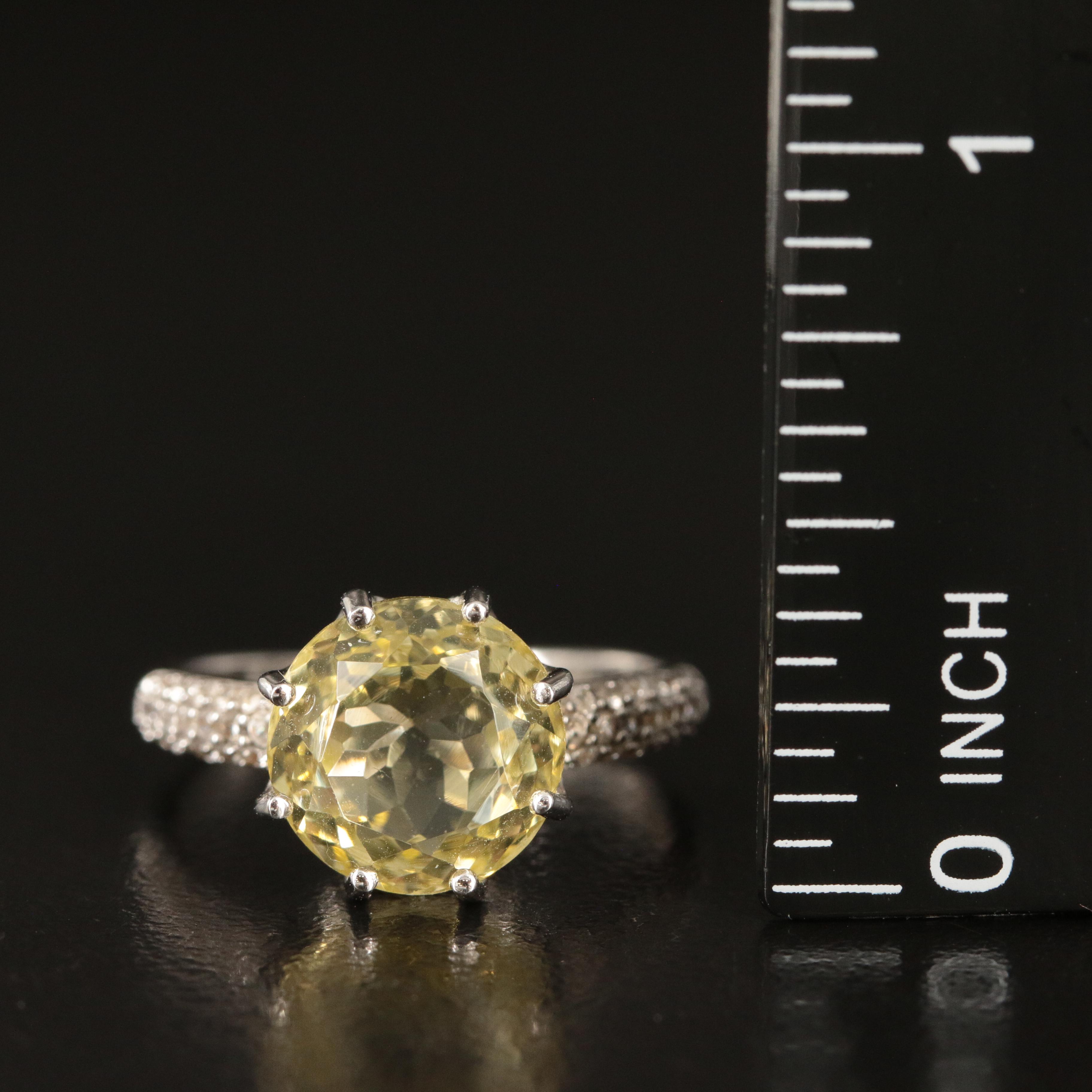 Sterling Citrine and Zircon Ring