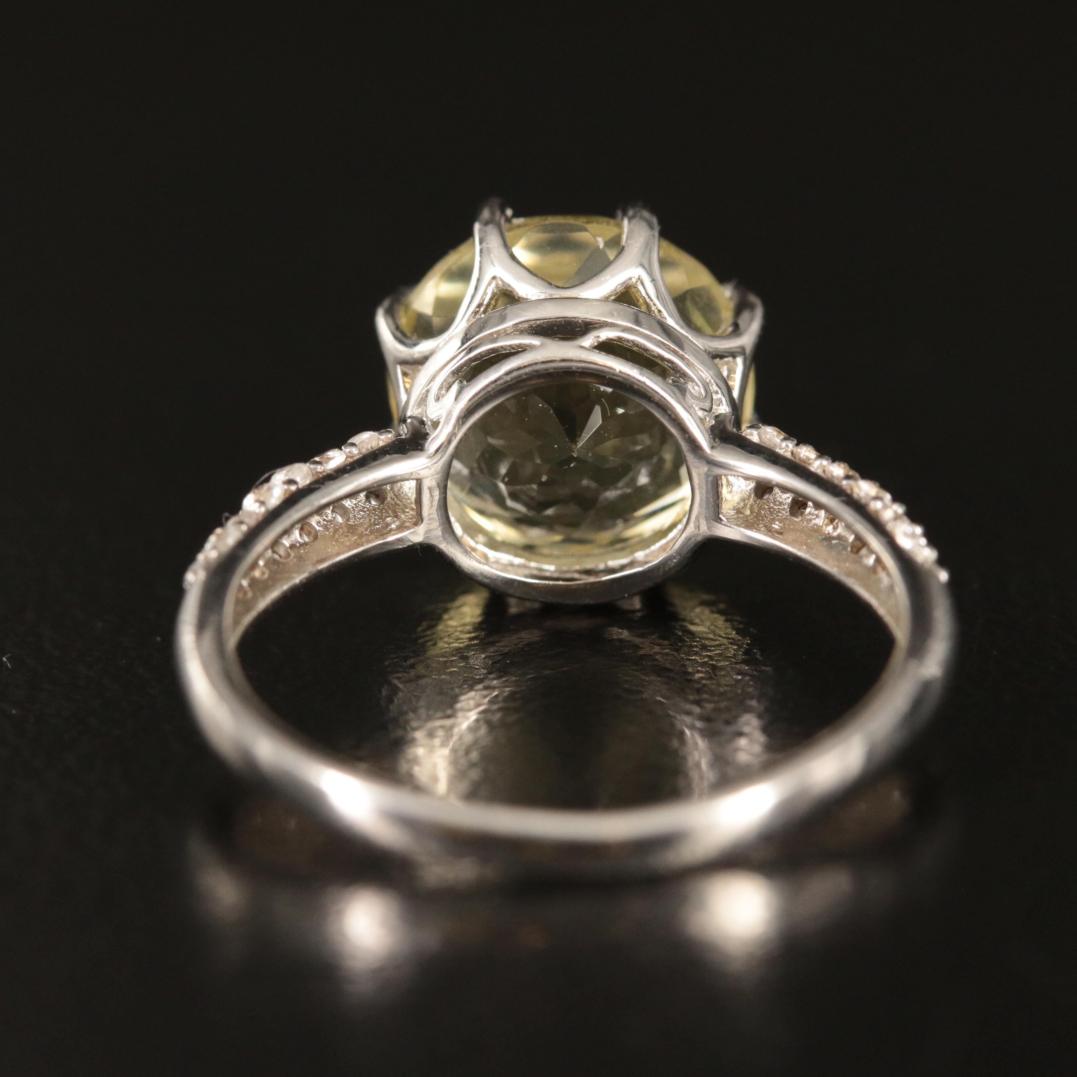 Sterling Citrine and Zircon Ring