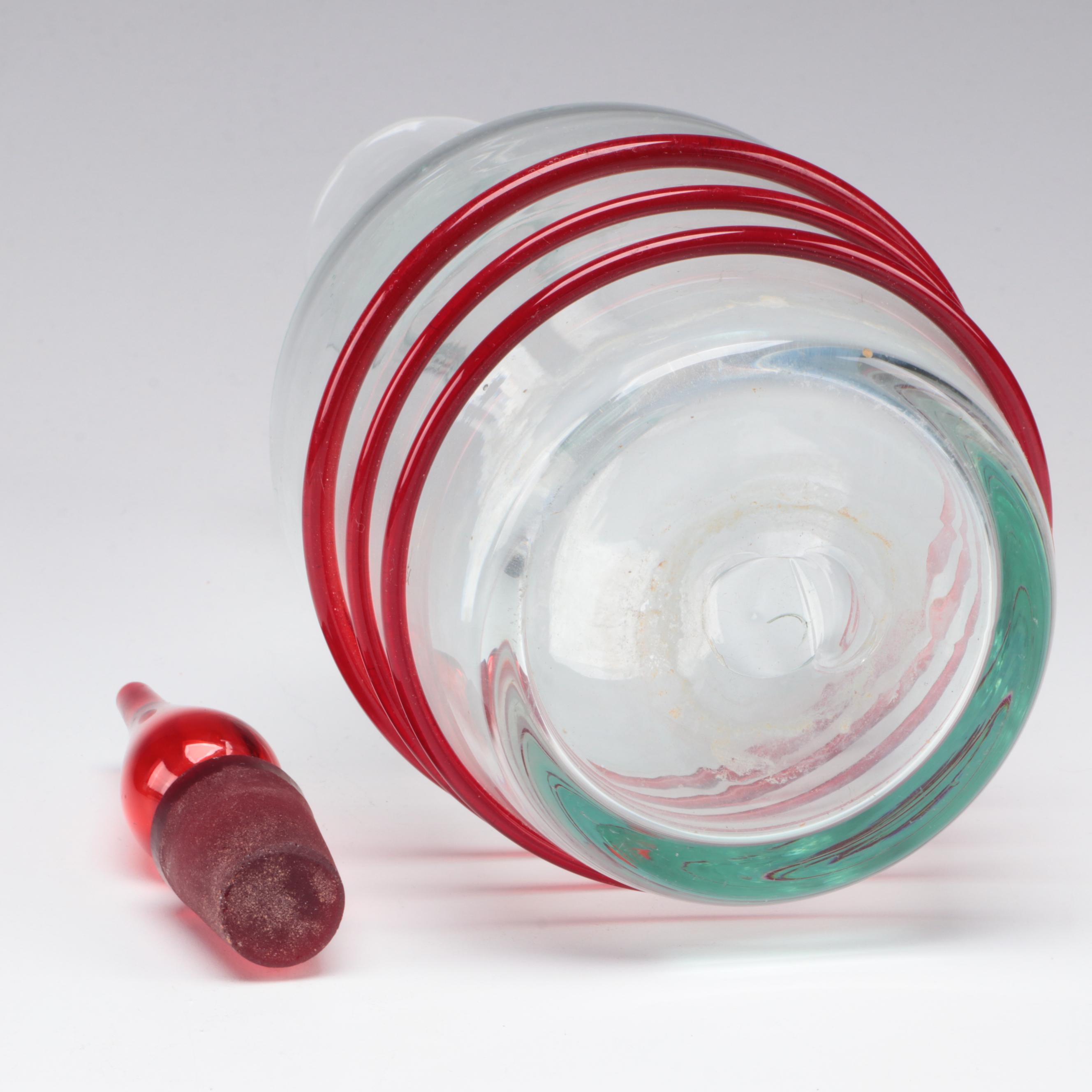 Blown Glass Spiral Decanter