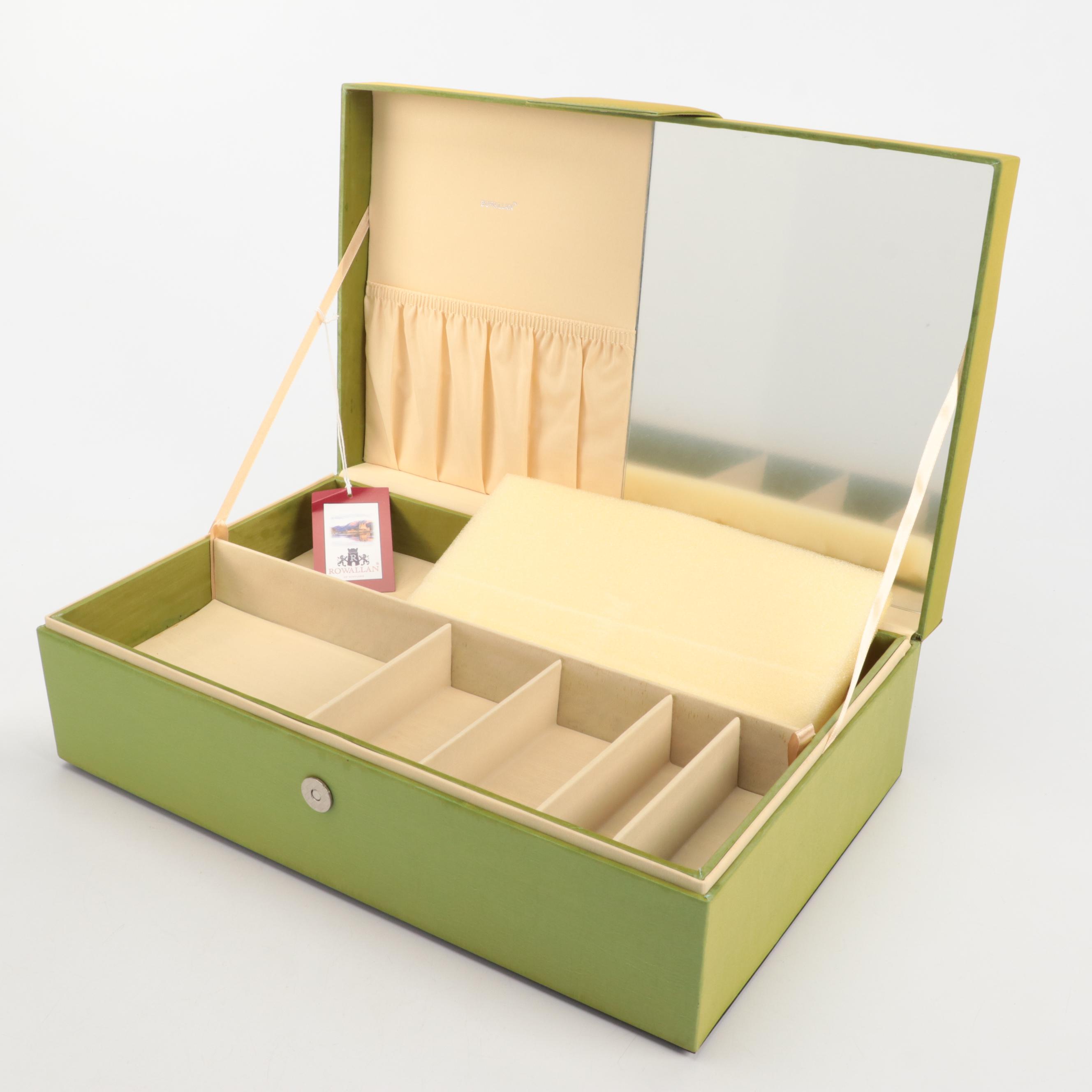 Rowallan Embroidered Fabric Travel Jewelry Boxes