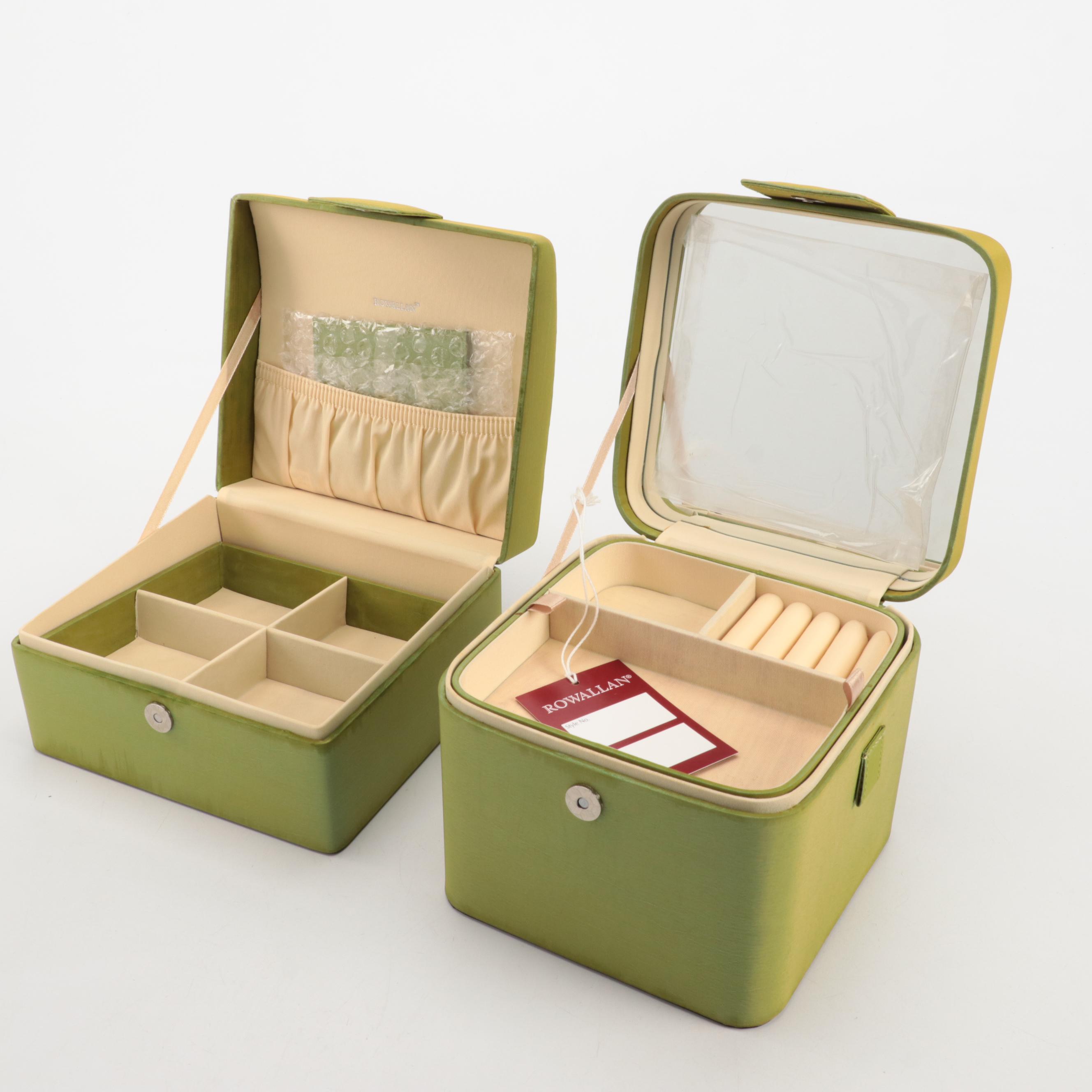 Rowallan Embroidered Fabric Travel Jewelry Boxes