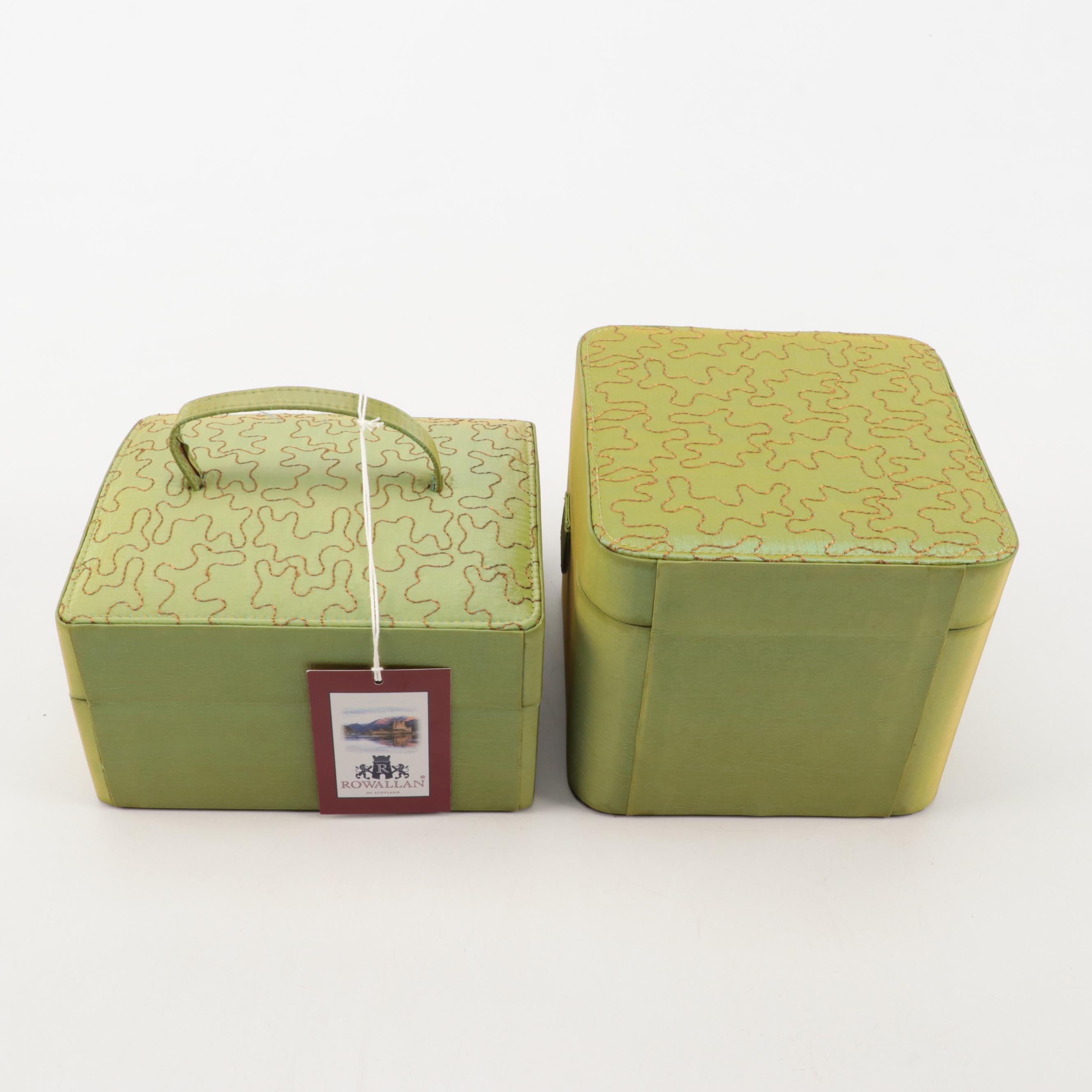 Rowallan Embroidered Fabric Travel Jewelry Boxes