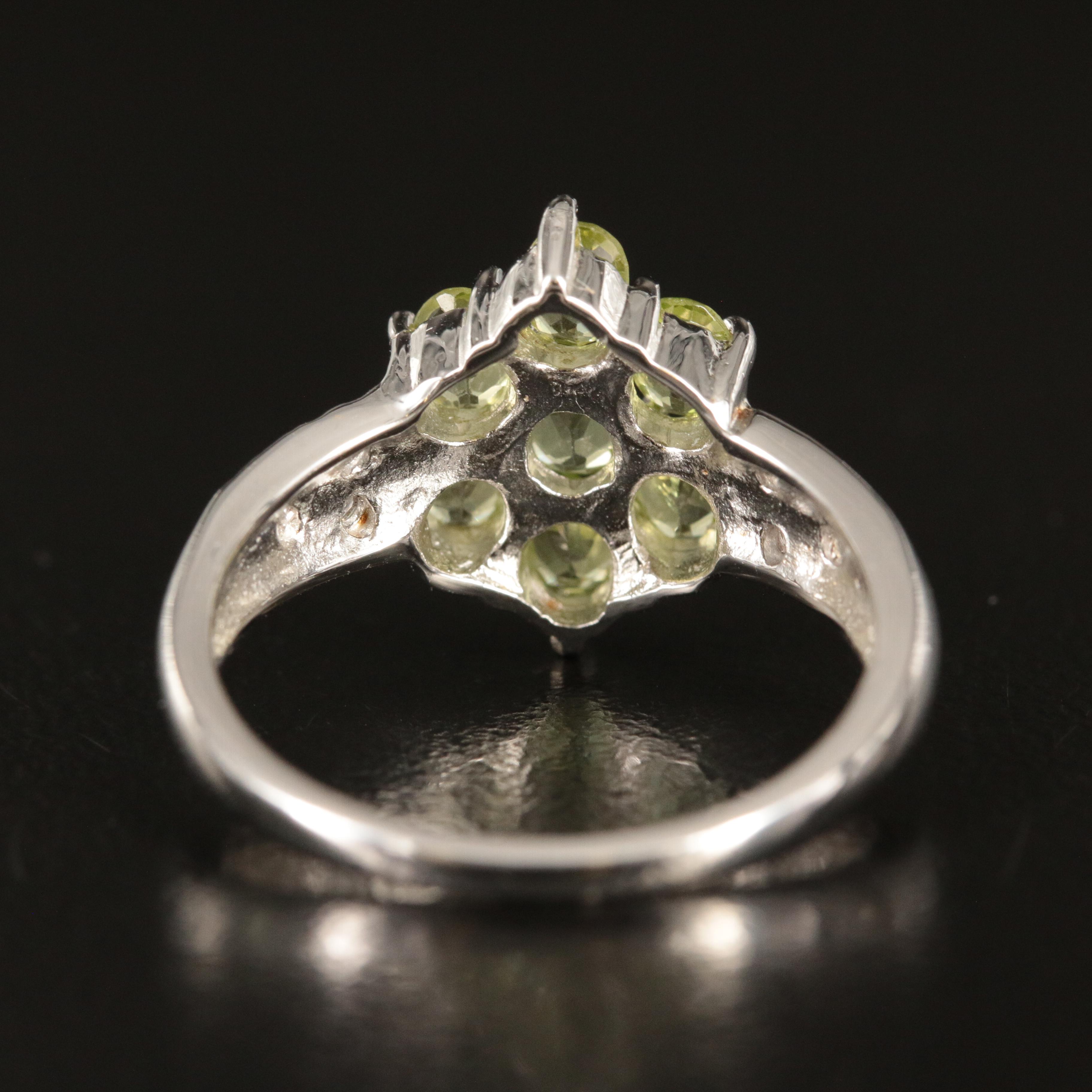 Sterling Peridot and Topaz Ring