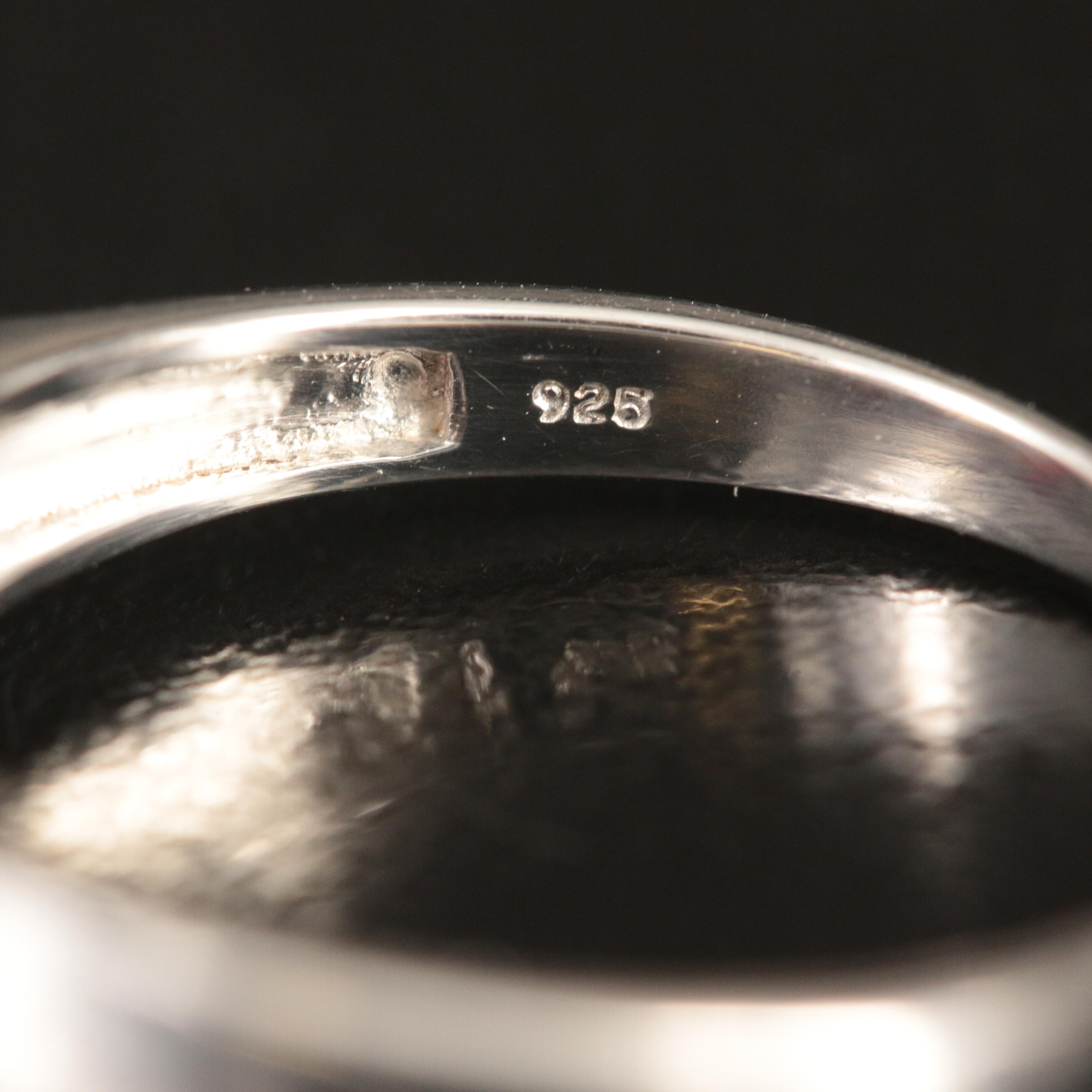 Sterling Garnet Three Stone Ring