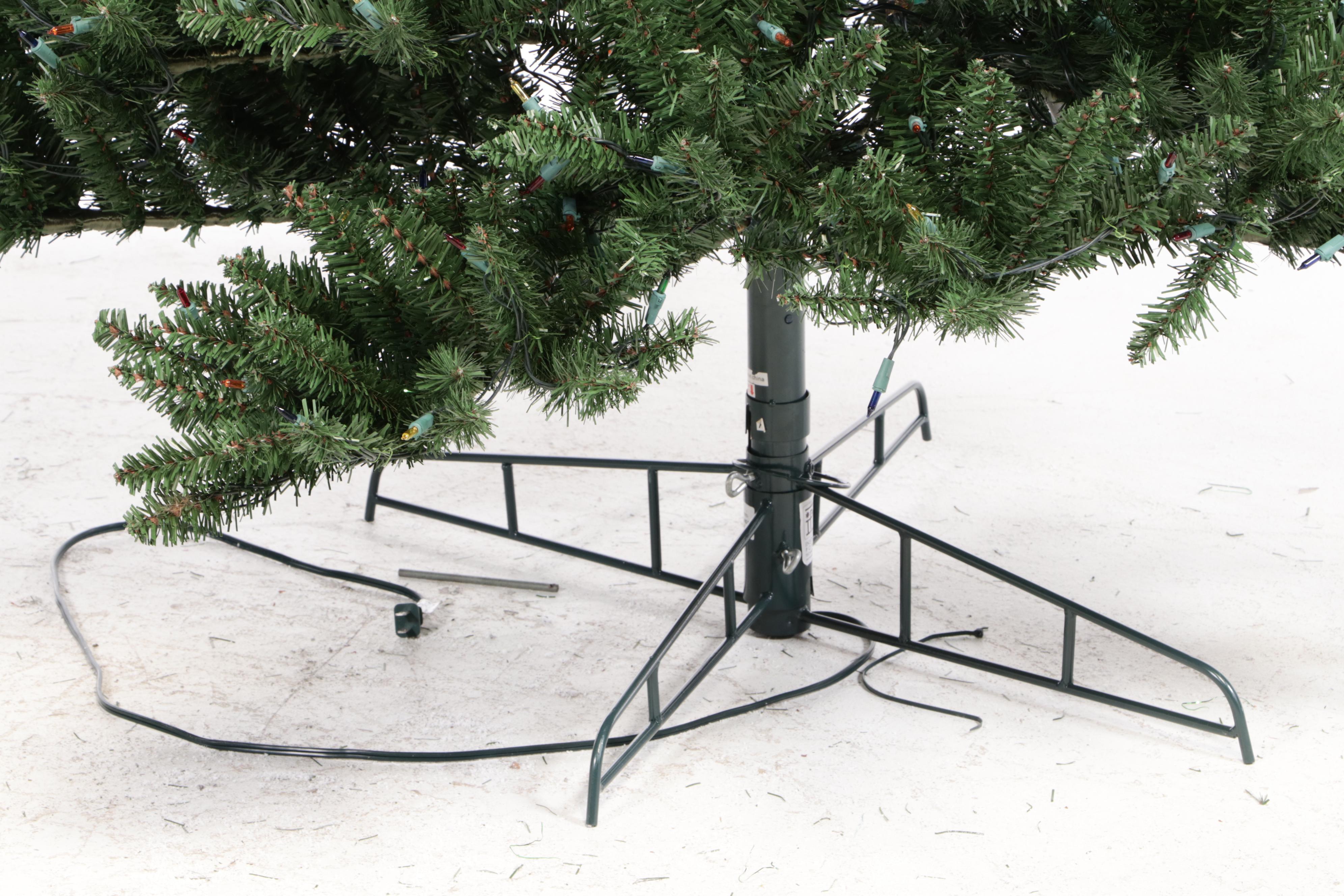 8.5' Pre-Lit Multicolor Conifer Christmas Tree With Stand and Bag