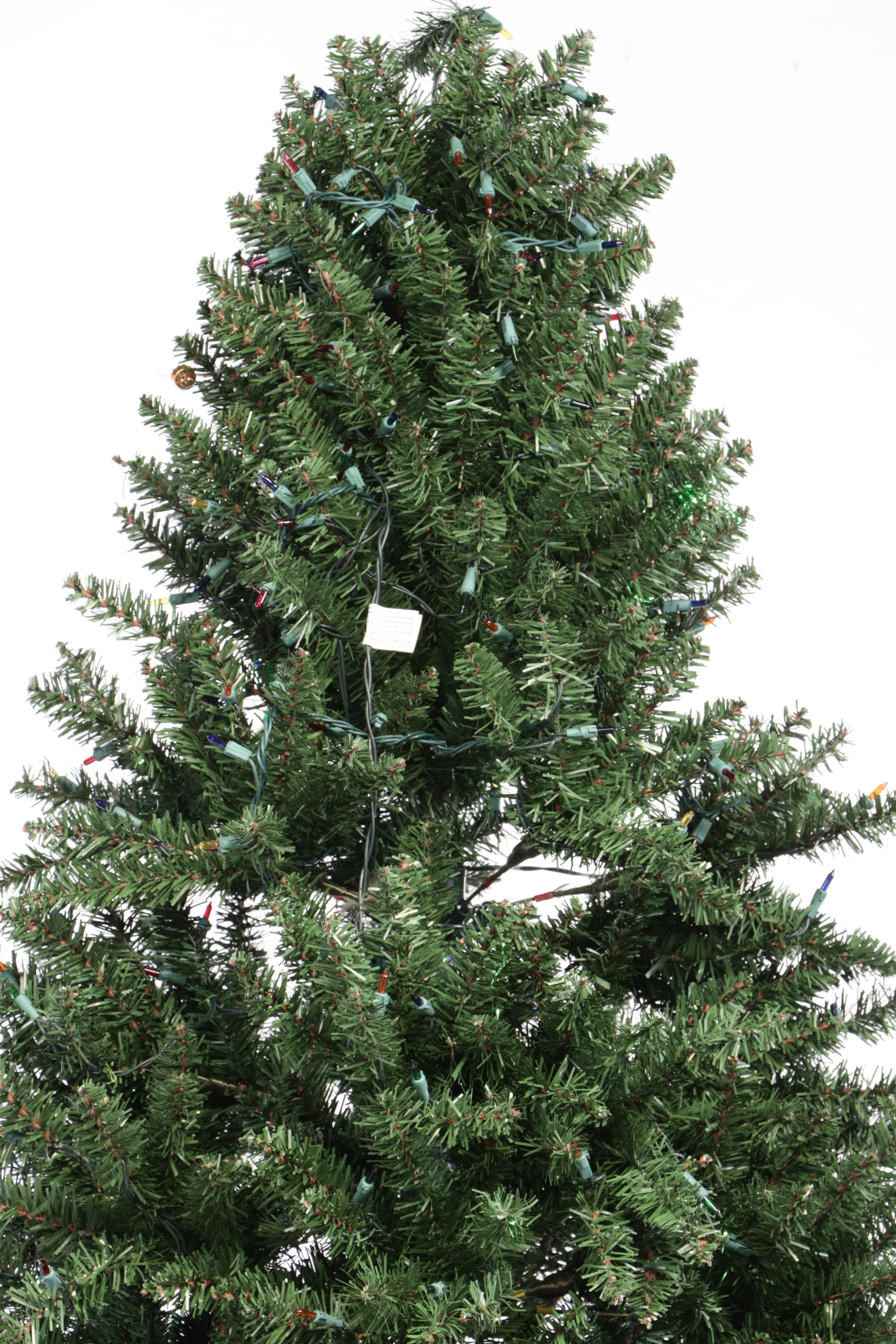 8.5' Pre-Lit Multicolor Conifer Christmas Tree With Stand and Bag
