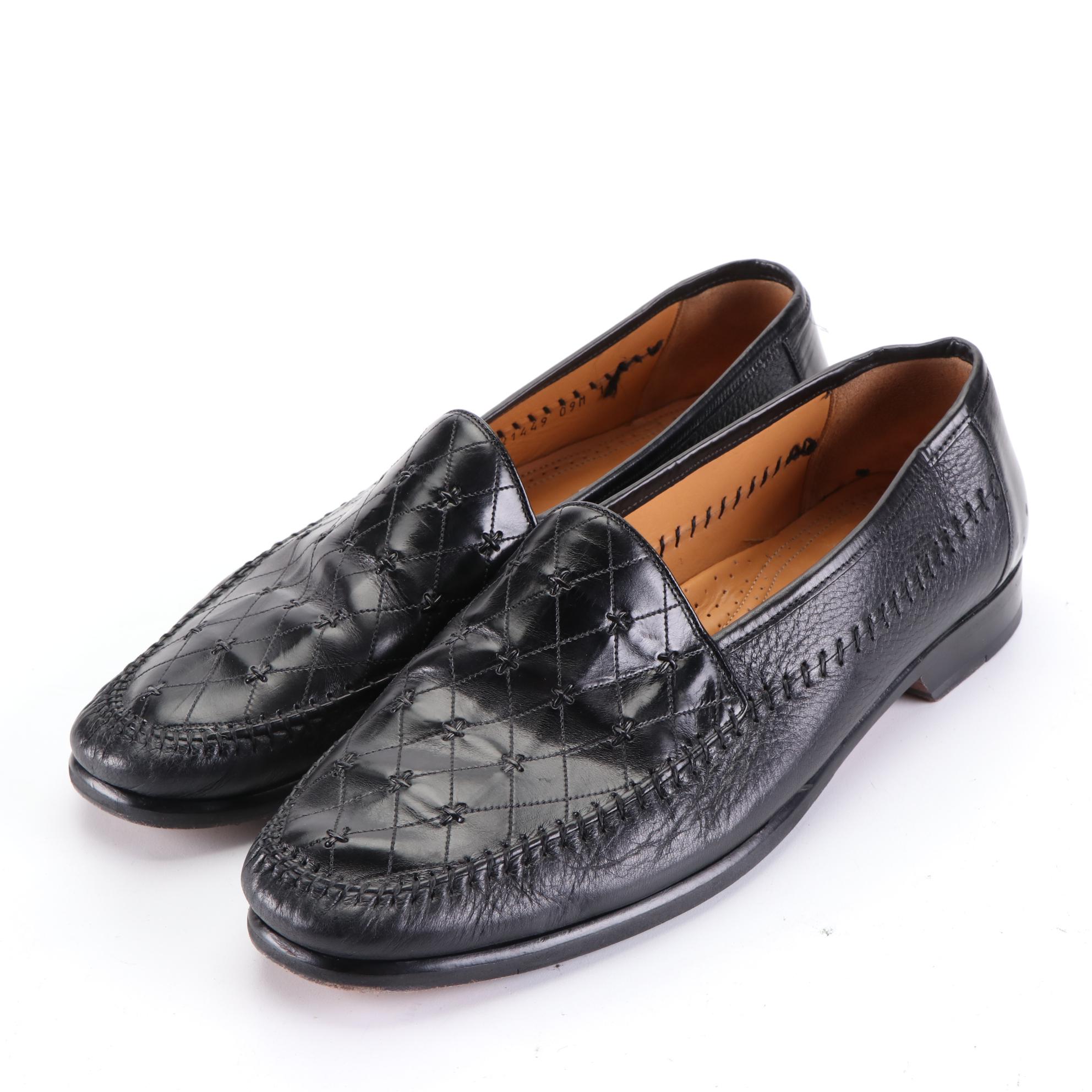 Men's Mezlan Elda Loafers in Lizard Skin with Leather and Ostrich Skin Loafers