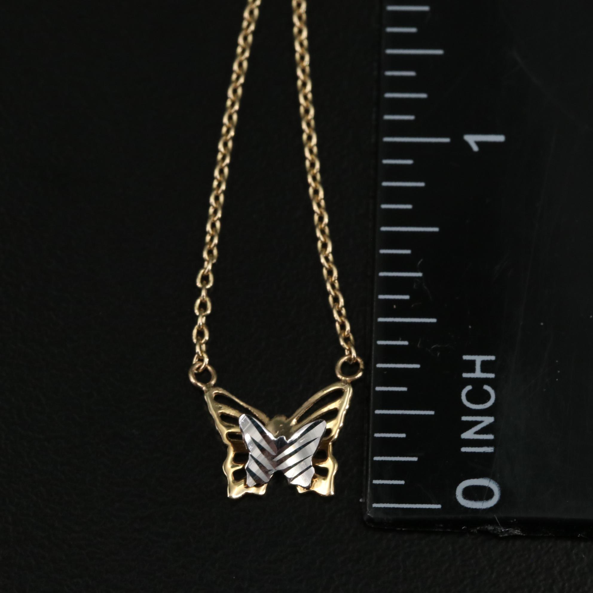 14K Butterfly Necklace Necklace
