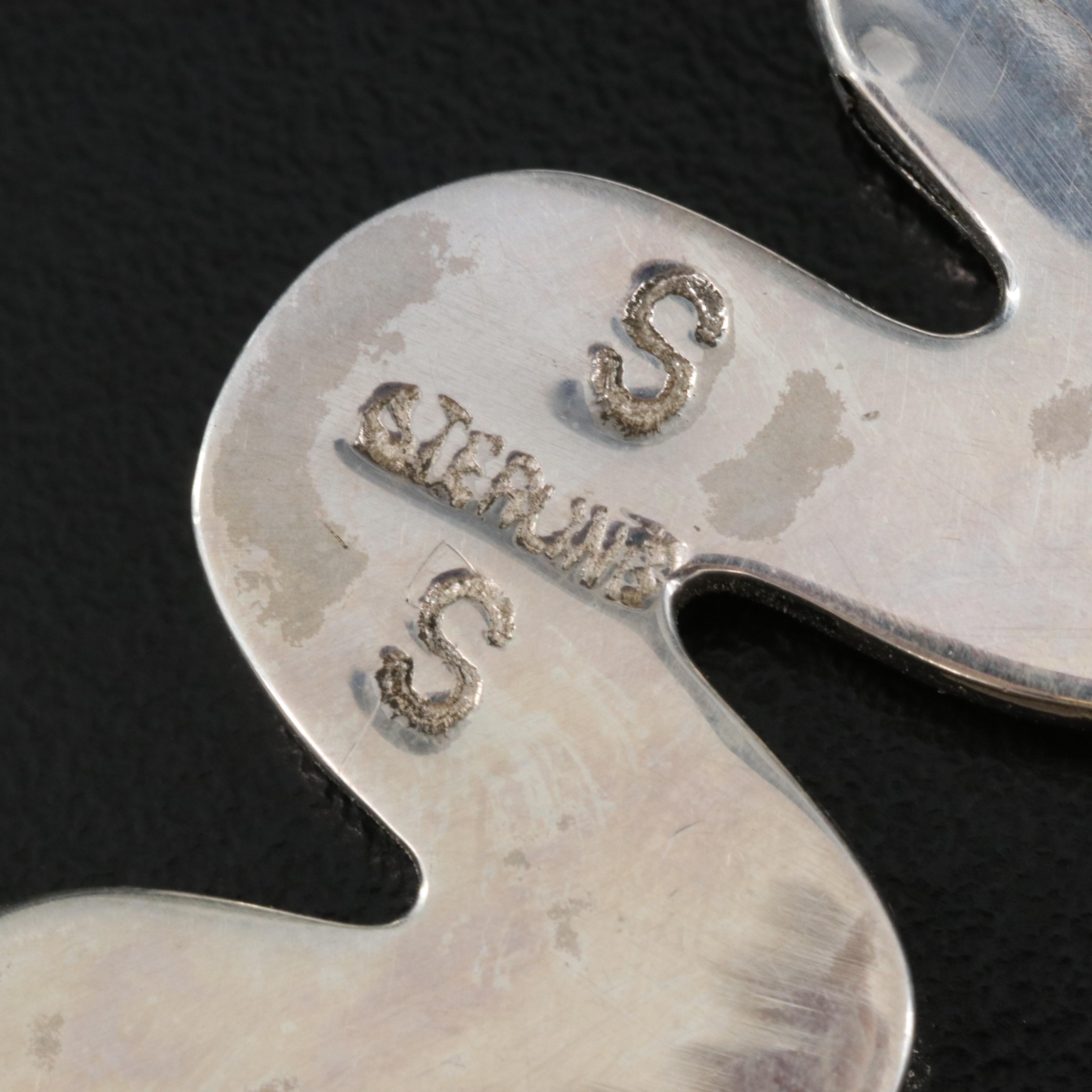 Sterling Snake Necklace Including Mother-of-Pearl, Turquoise and Spiny Oyster