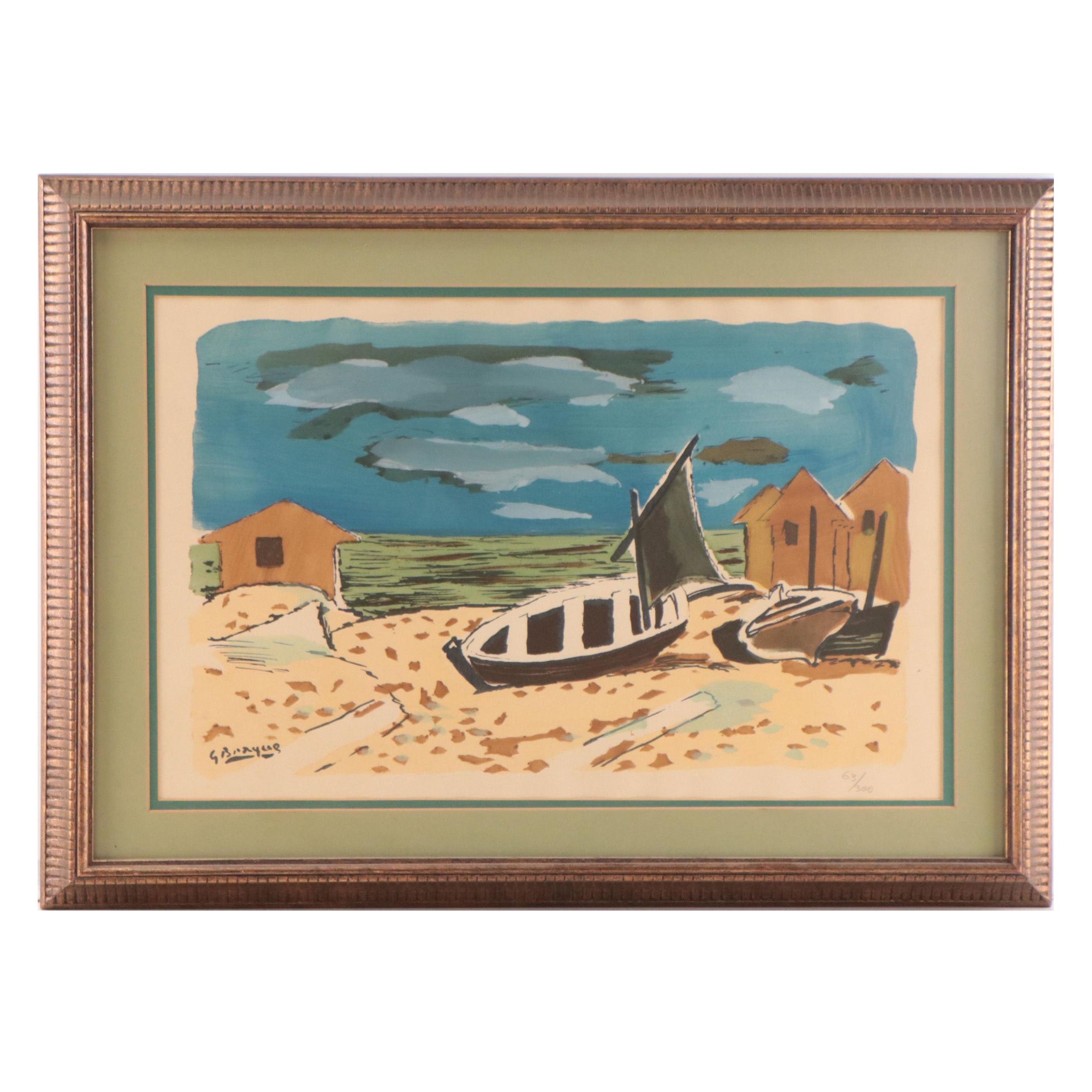Color Lithograph After Georges Braque "La Barque de Pêche"
