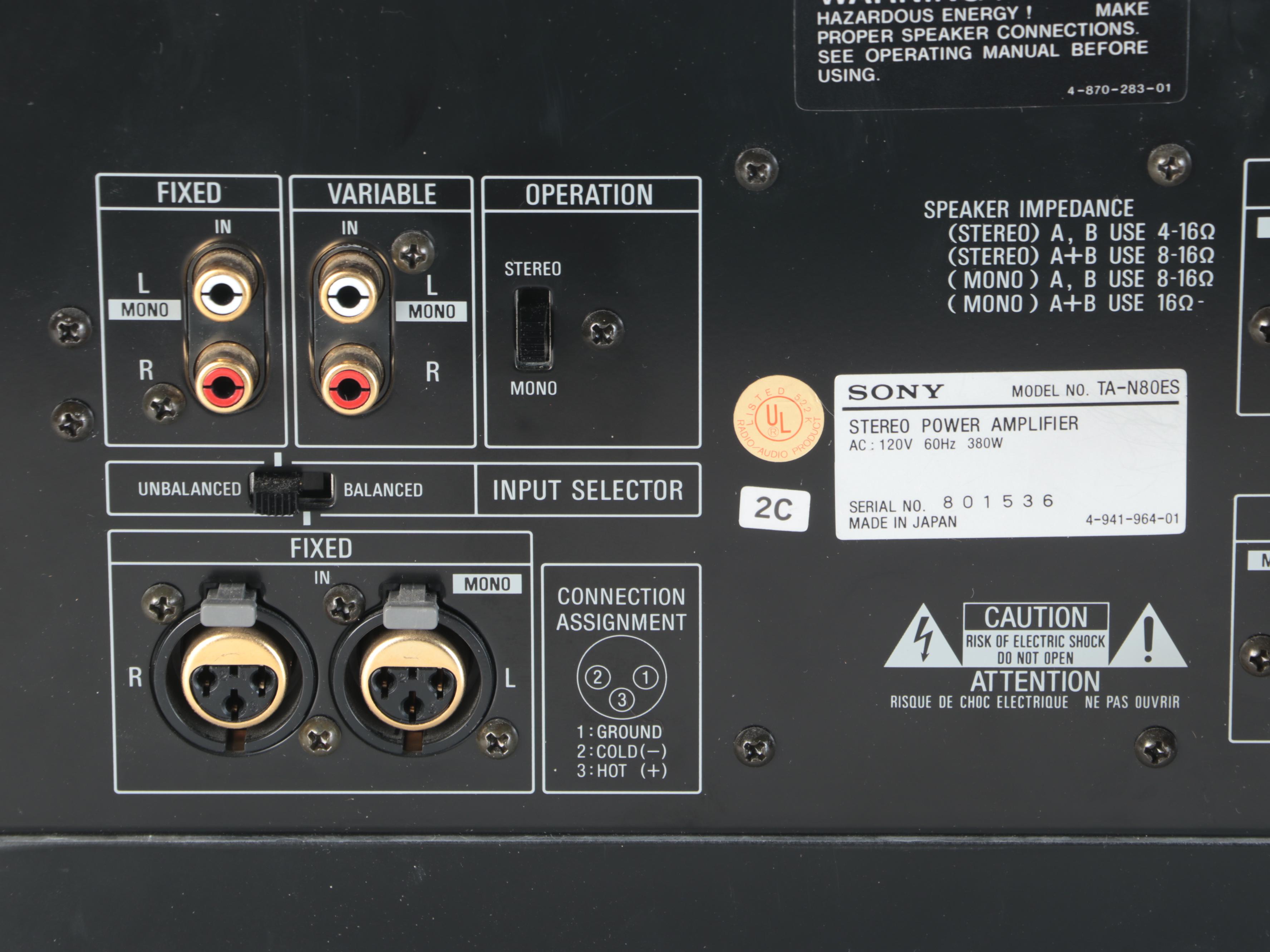 Sony N80ES Stereo Power Amplifier
