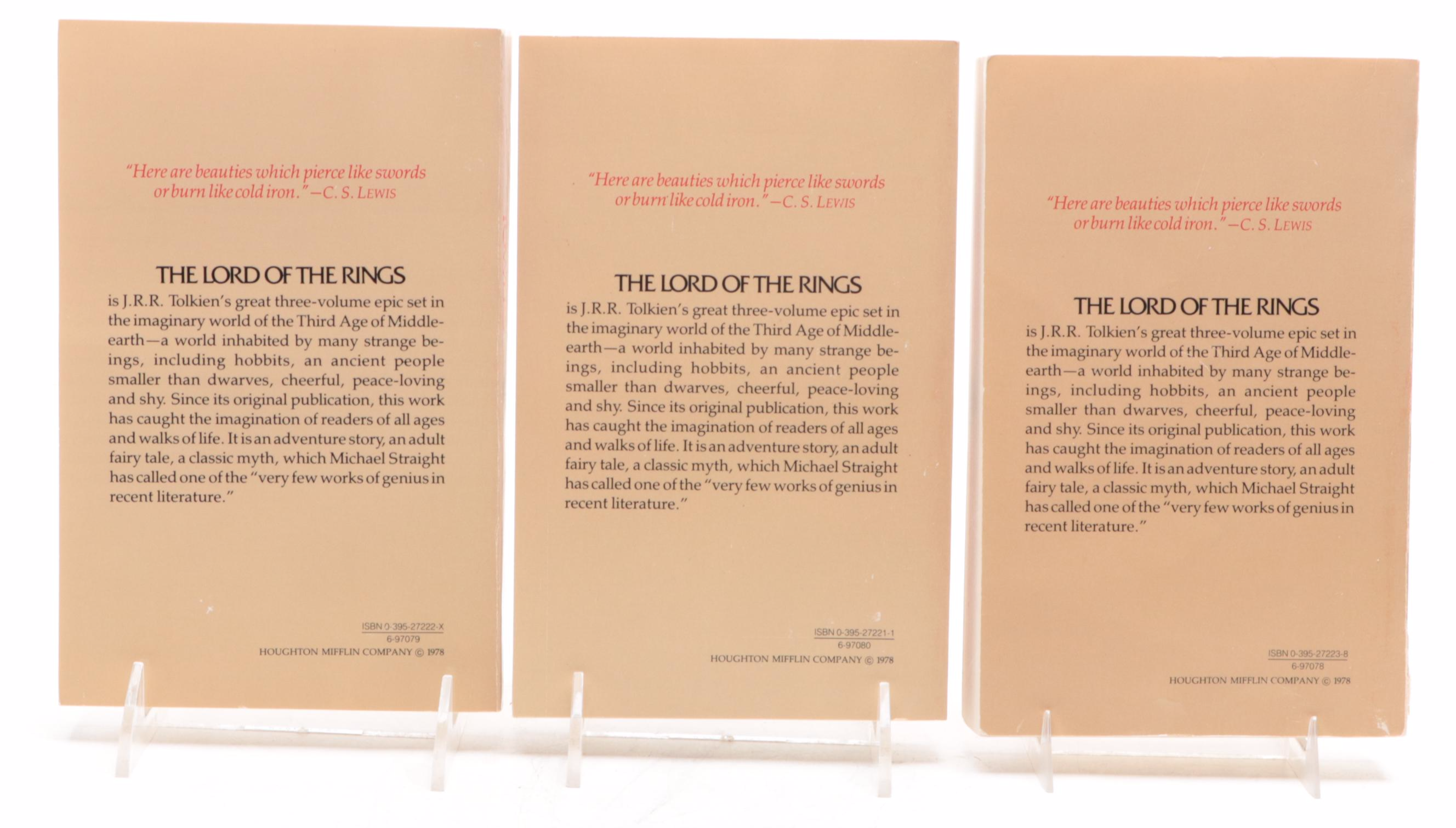 Second Edition "The Lord of the Rings" Box Set by J. R. R. Tolkien, circa 1978