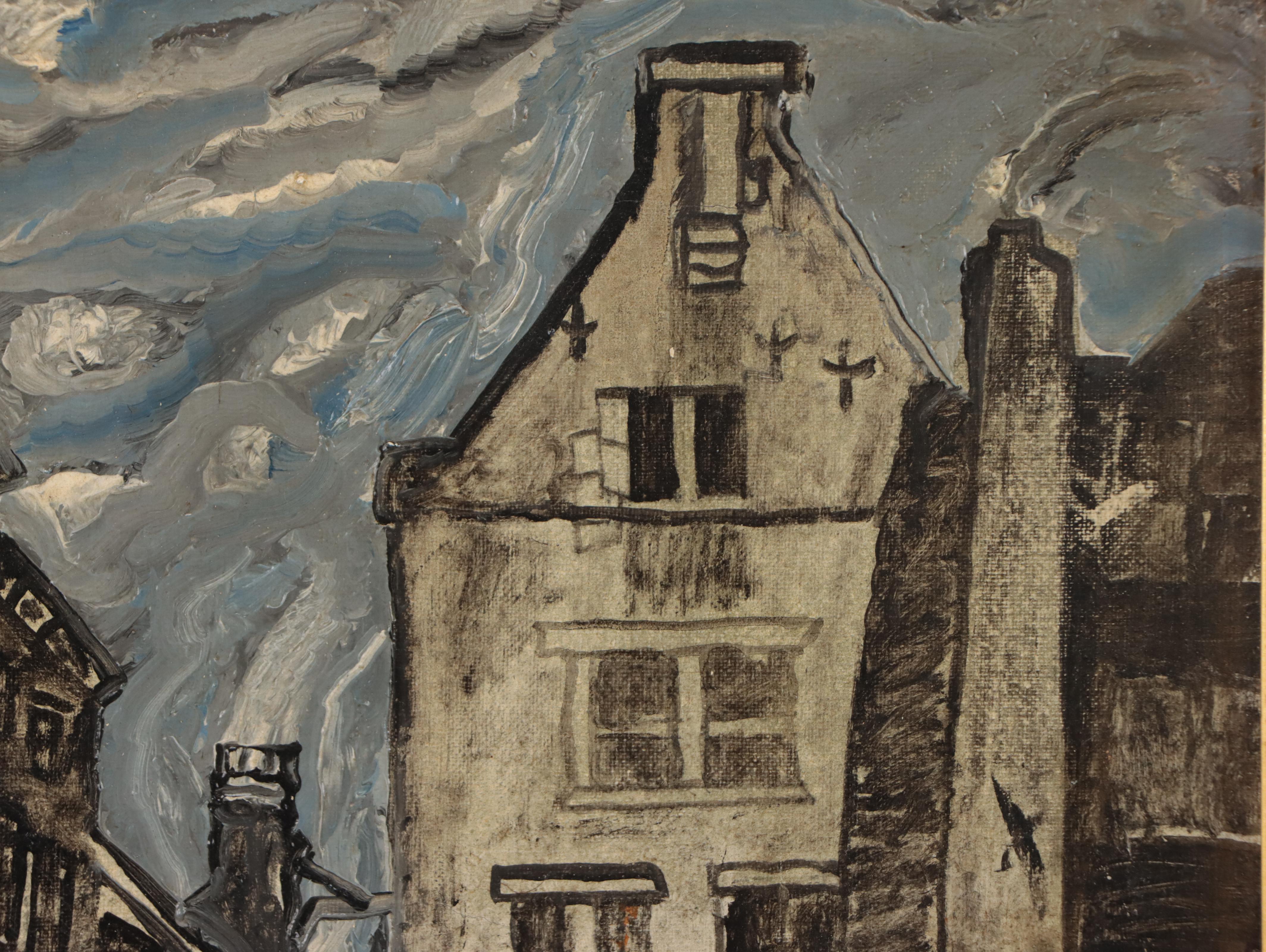 G. Molenaar Oil Painting "Amsterdam II," 1962