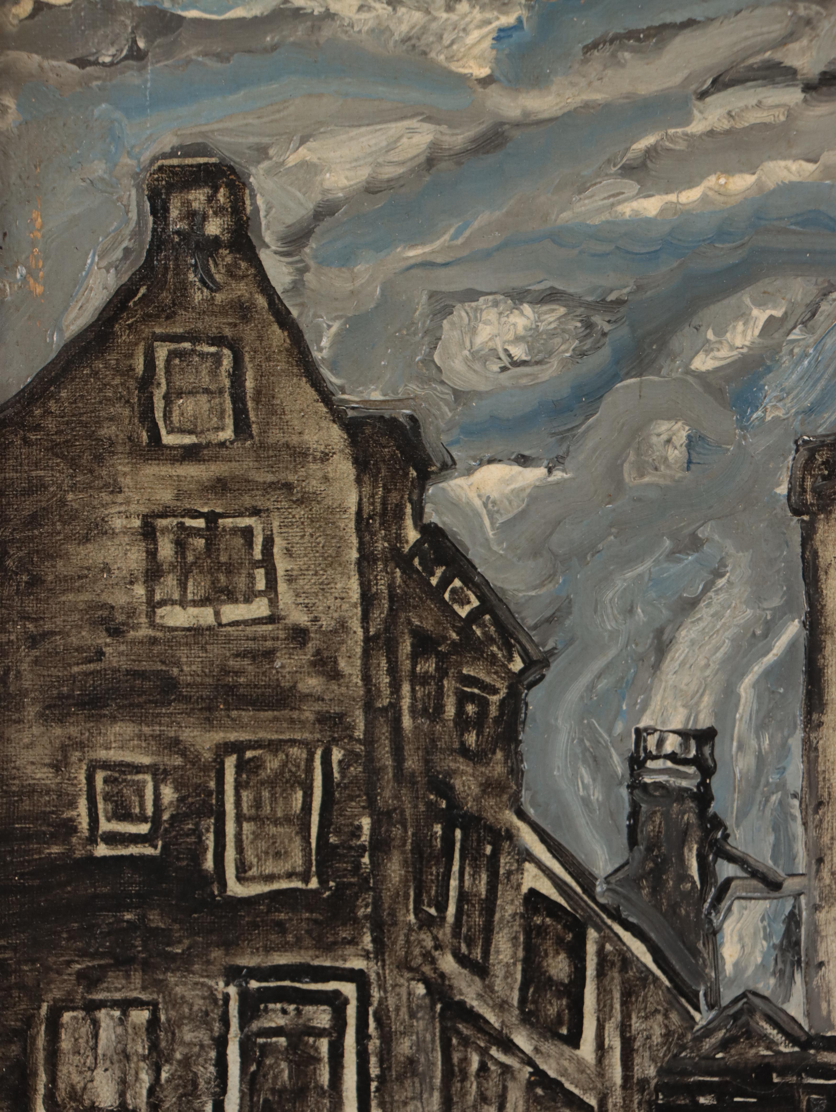 G. Molenaar Oil Painting "Amsterdam II," 1962