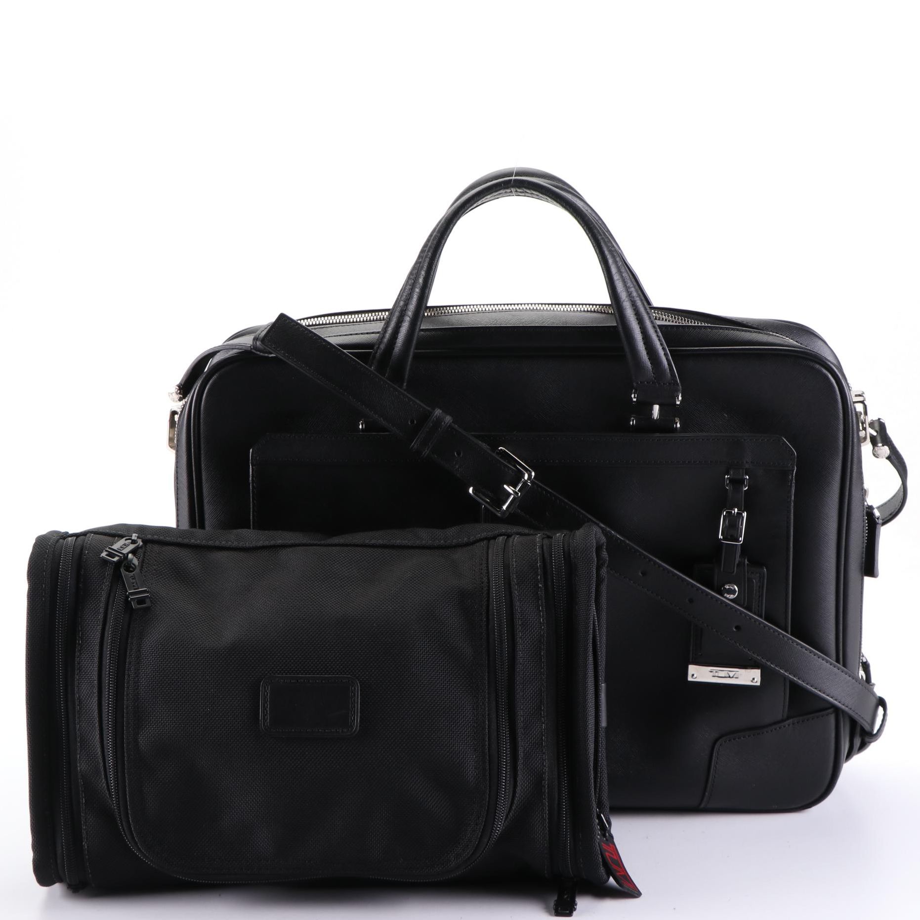 Tumi Astor Ansonia Zip Top Briefcase and Tumi Travel Kit
