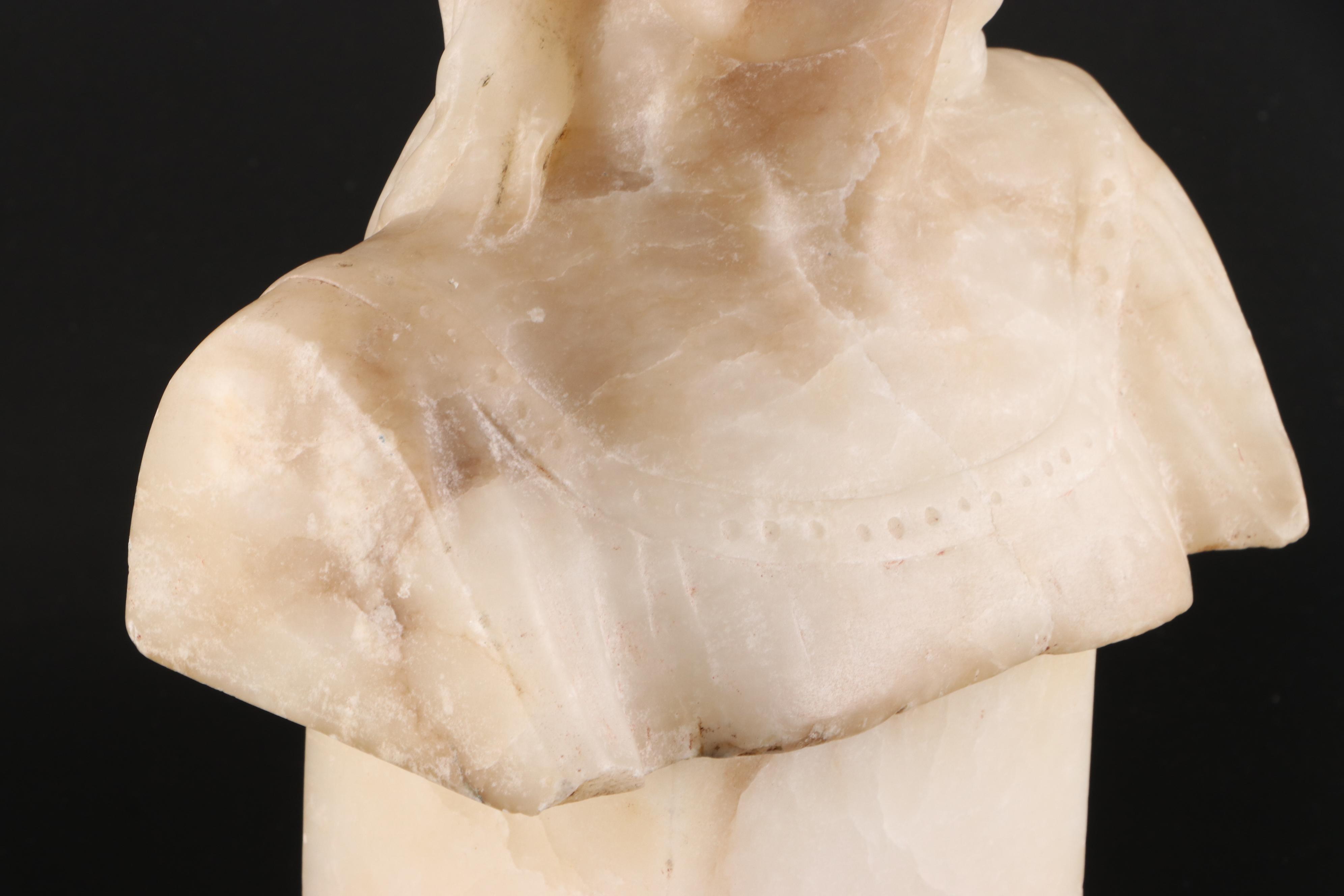 Carved Alabaster Bust of Woman