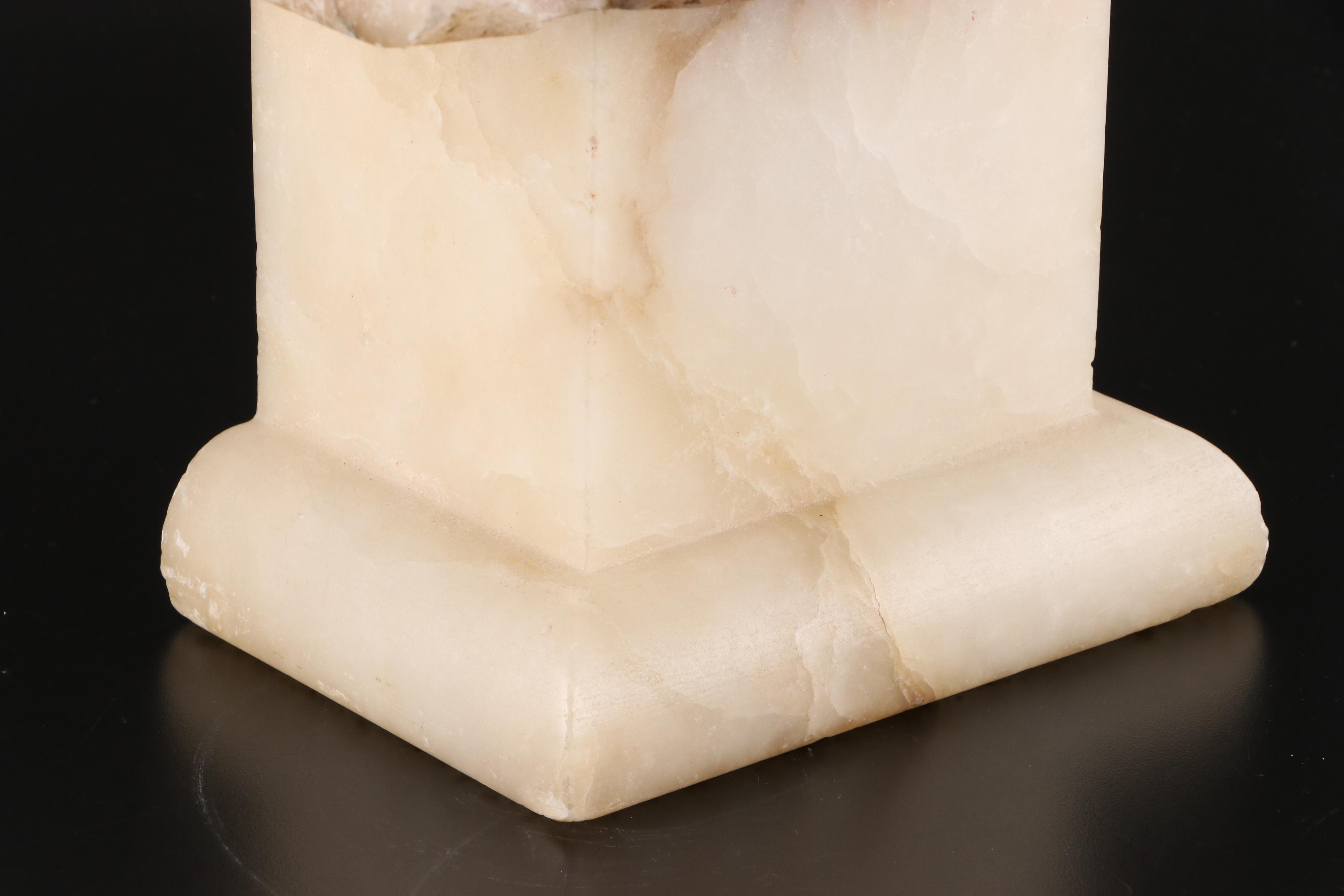 Carved Alabaster Bust of Woman