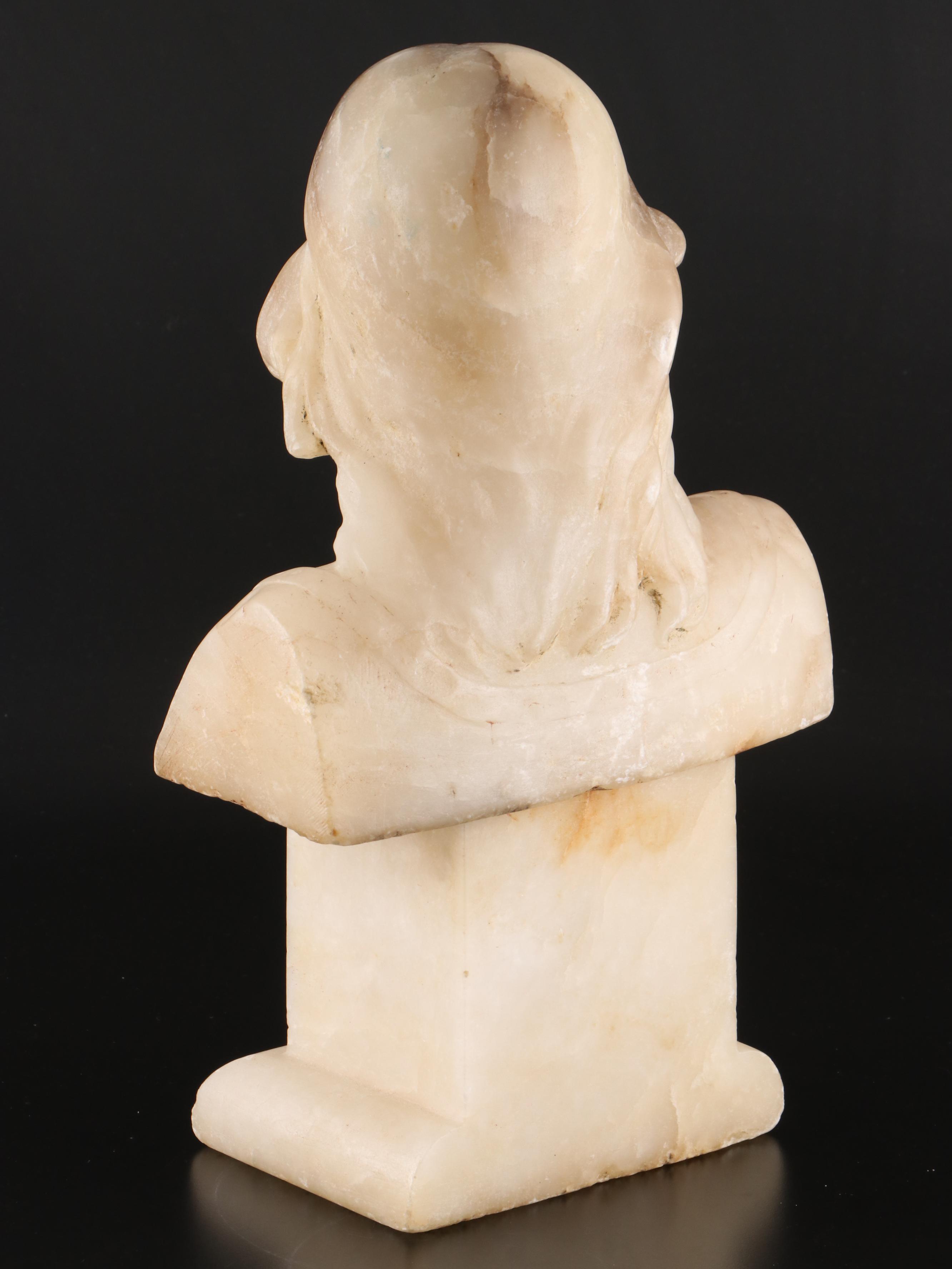 Carved Alabaster Bust of Woman