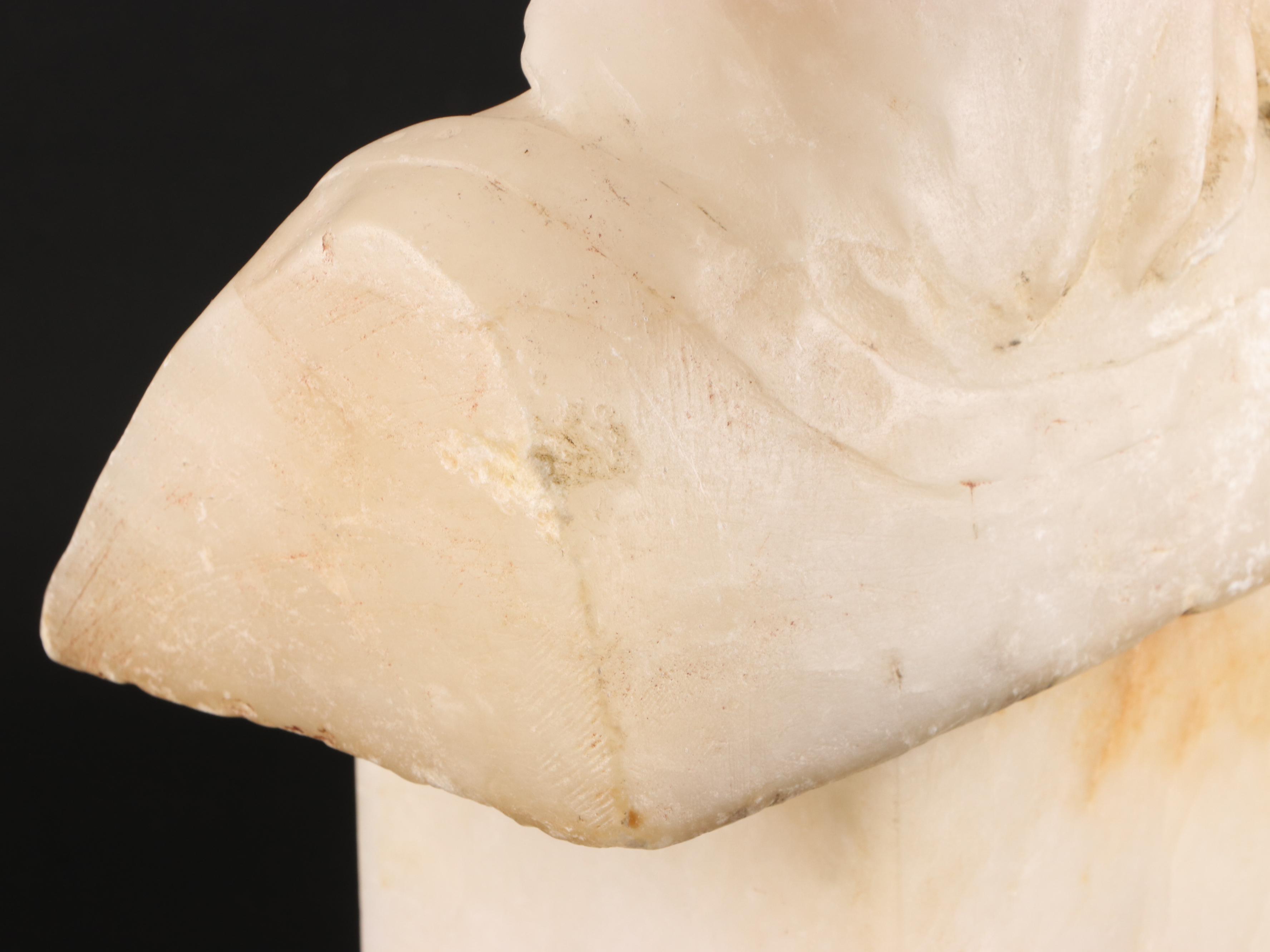 Carved Alabaster Bust of Woman