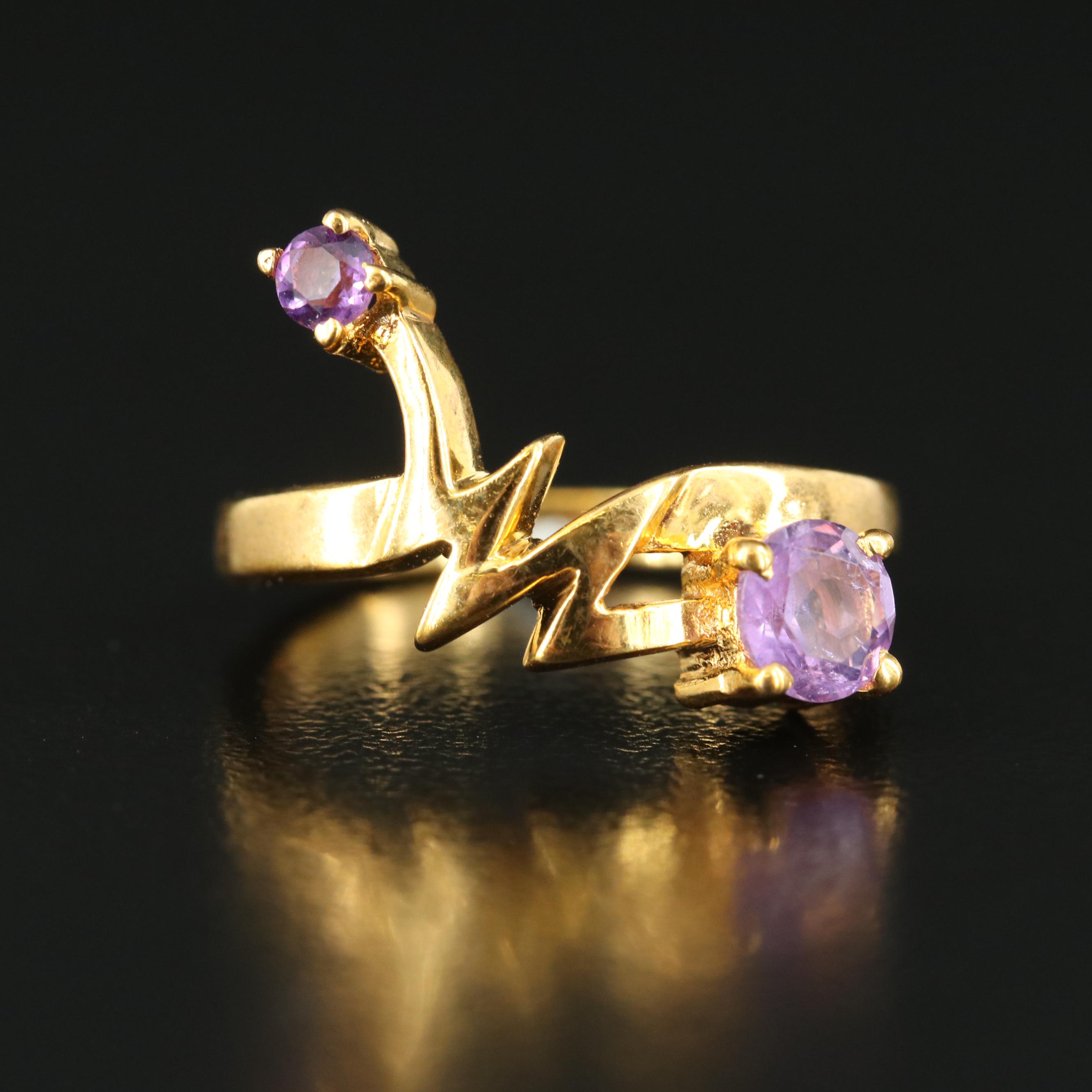 Sterling Amethyst Zig-Zag Ring