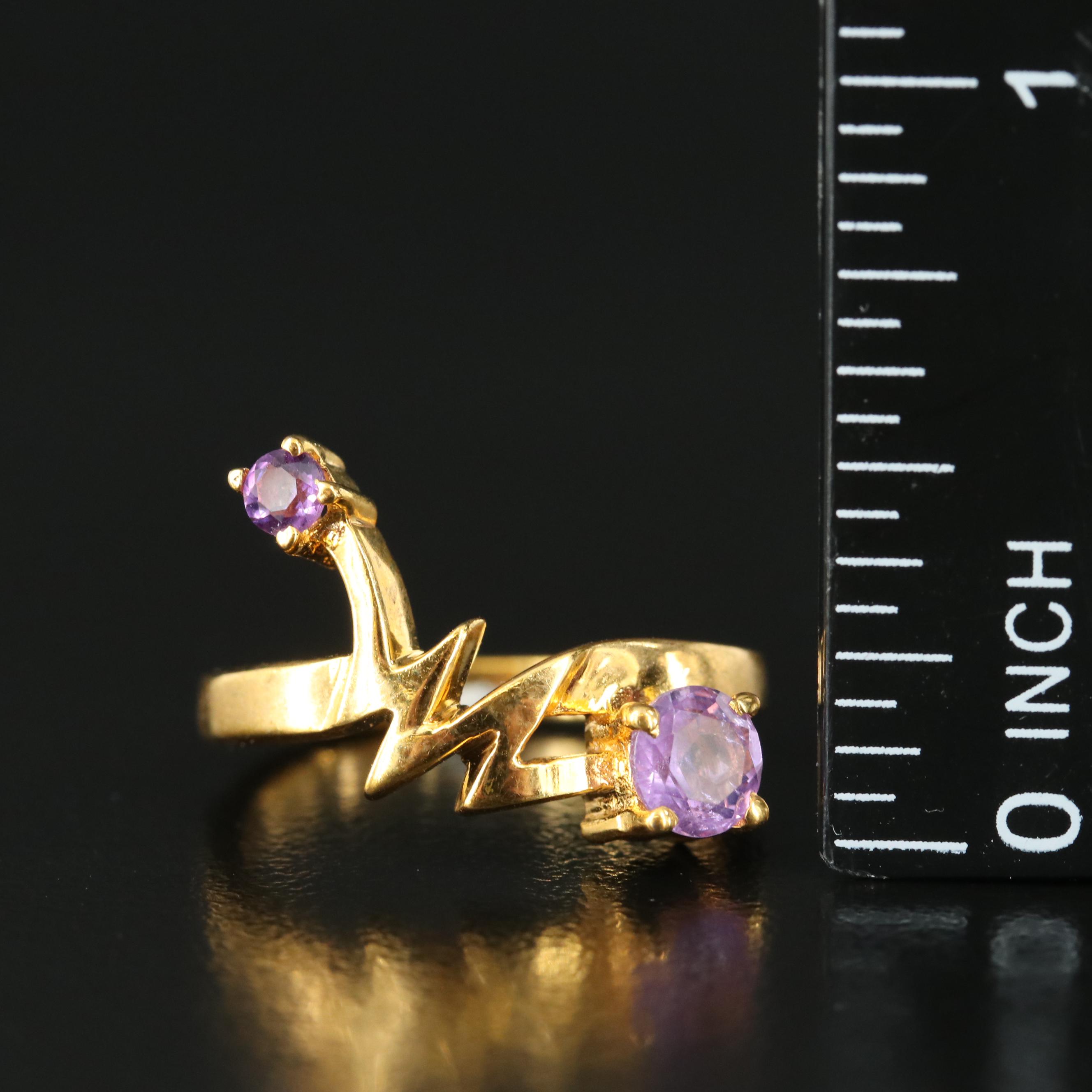 Sterling Amethyst Zig-Zag Ring