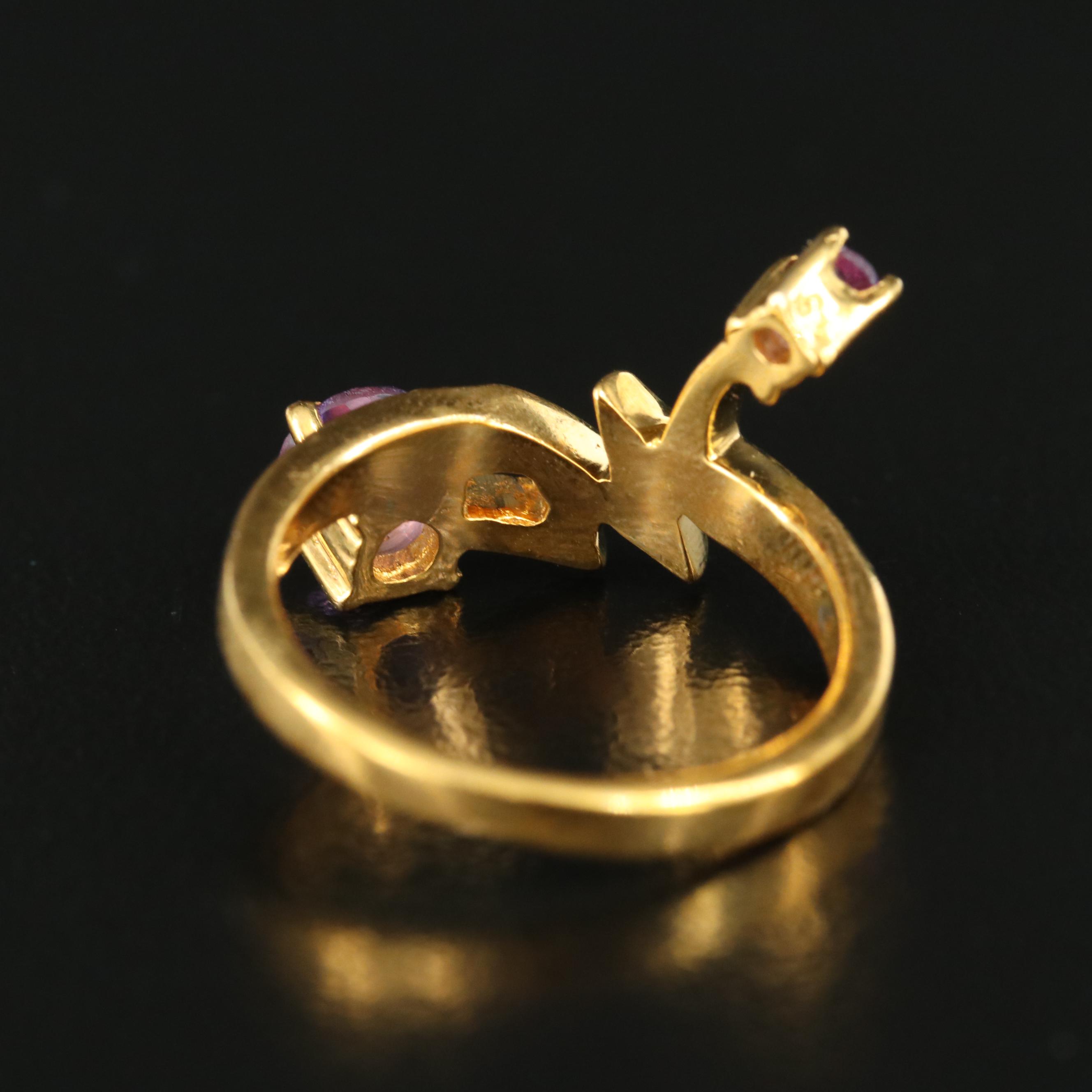 Sterling Amethyst Zig-Zag Ring